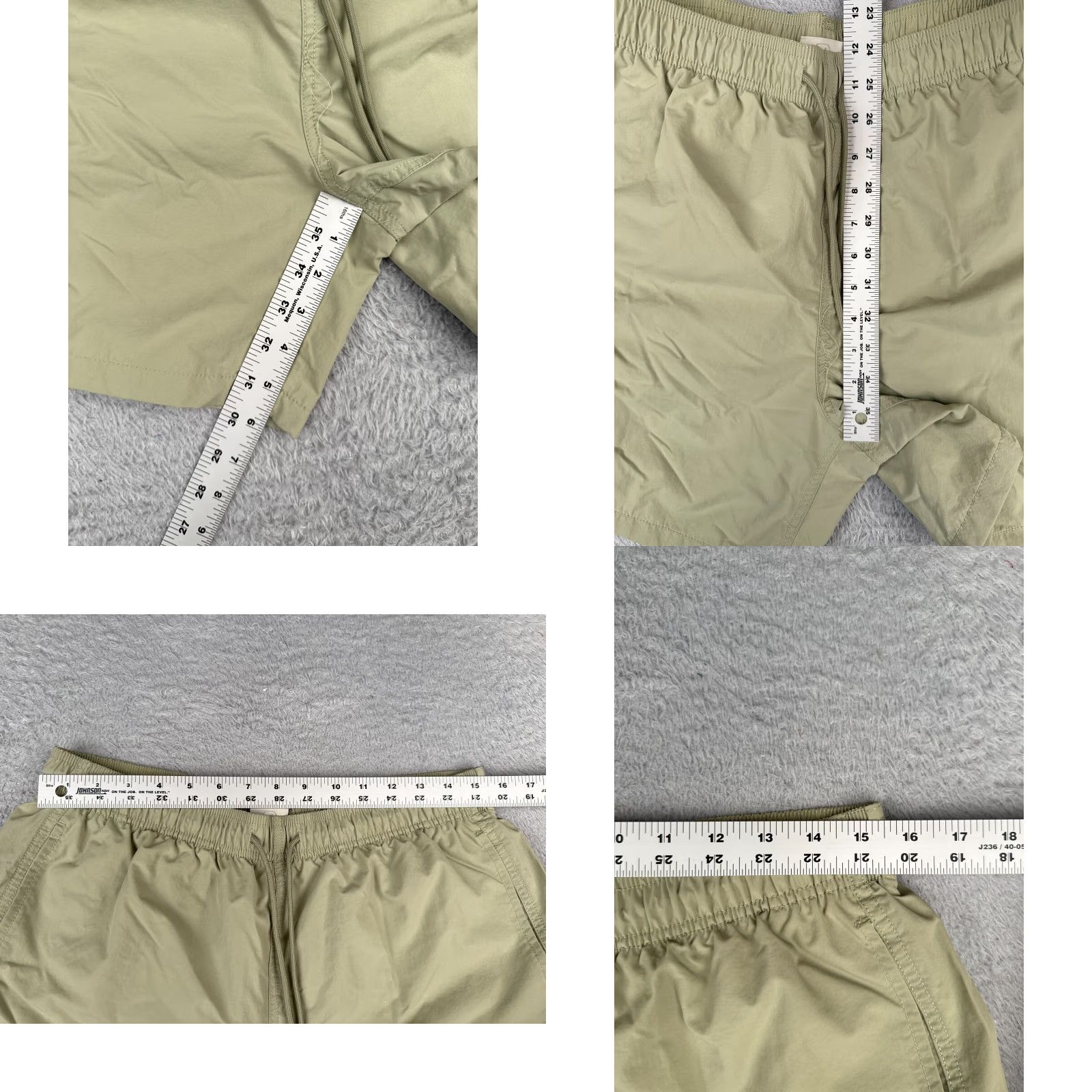 Vintage Standard Cloth Swim Trunks Mens Large Green Lined Elastic Waist Beach Pool 36x6 Regular Men Green Trunks Beach Men’s? Size US 33 - 8 Thumbnail