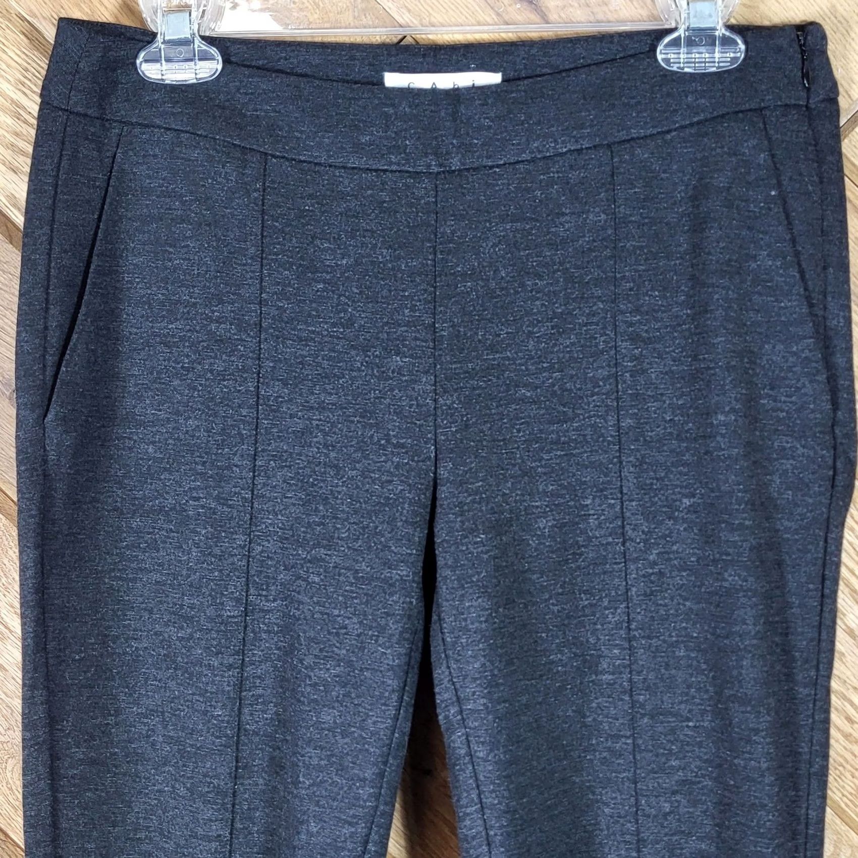 Vintage Cabi Womens Pants Slim Fit Charcoal Gray Side Zip Rayon Nylon Dress Pants 4 Trousers Women Slimming Front Zip Hem Inseam 28.5” Regular Size 4 Size 27" / US 4 / IT 40 - 2 Thumbnail