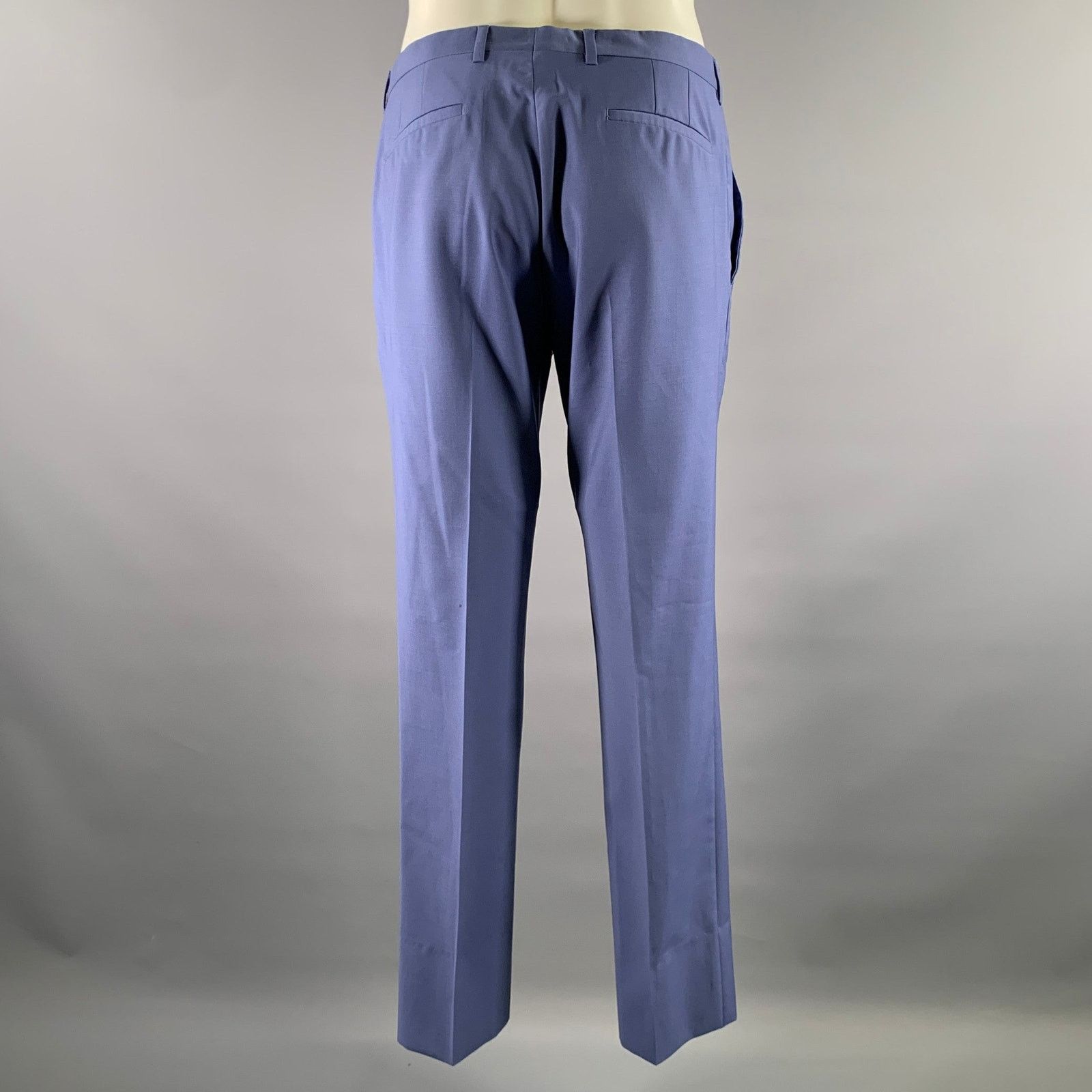 Paul Smith PAUL SMITH 38R Blue Periwinkle Wool Mohair Notch Lapel Suit Size 38R - 6 Thumbnail