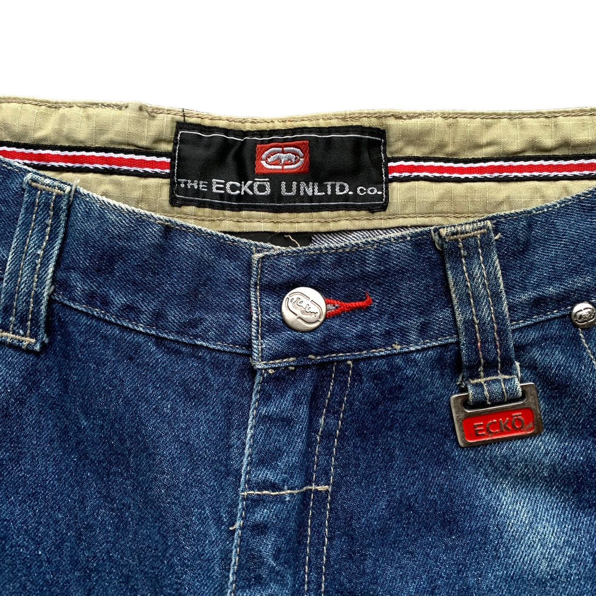 Ecko Unltd. × JNCO × Vintage Rare 1990s Ecko Unltd "Hidden Loot" Baggy Jorts Jeans Size US 36 / EU 52 - 7 Thumbnail