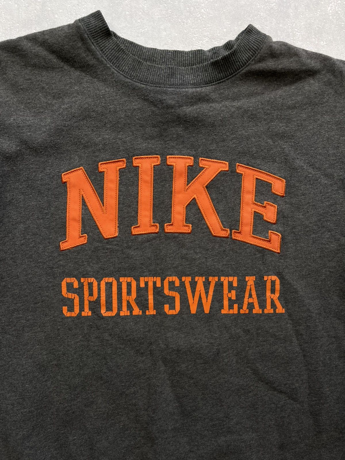 Nike × Vintage 90’s NIKE SPELLOUT LOGO RETRO BOXY CREWNECK SWOOSH USA RARE Size US L / EU 52-54 / 3 - 2 Thumbnail