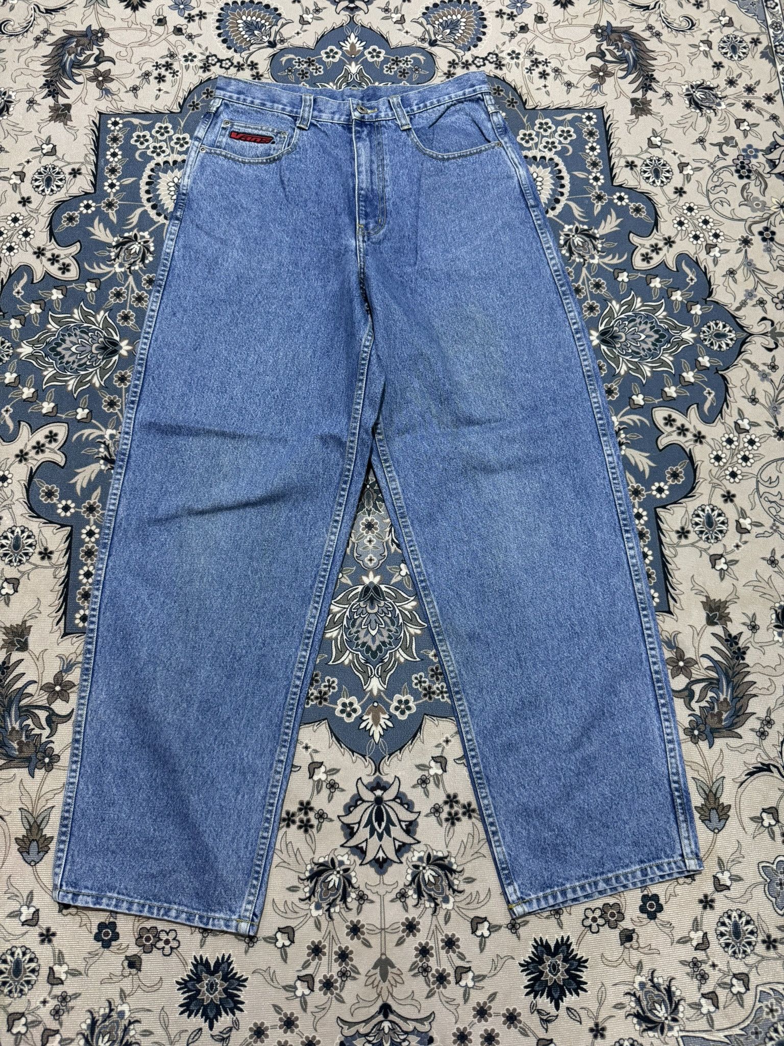 Menace × Shorty's Skateboards × Vans Vintage 90's Vans Baggy Skateboard Pants Denim Hip Hop Size US 30 / EU 46 - 1 Thumbnail