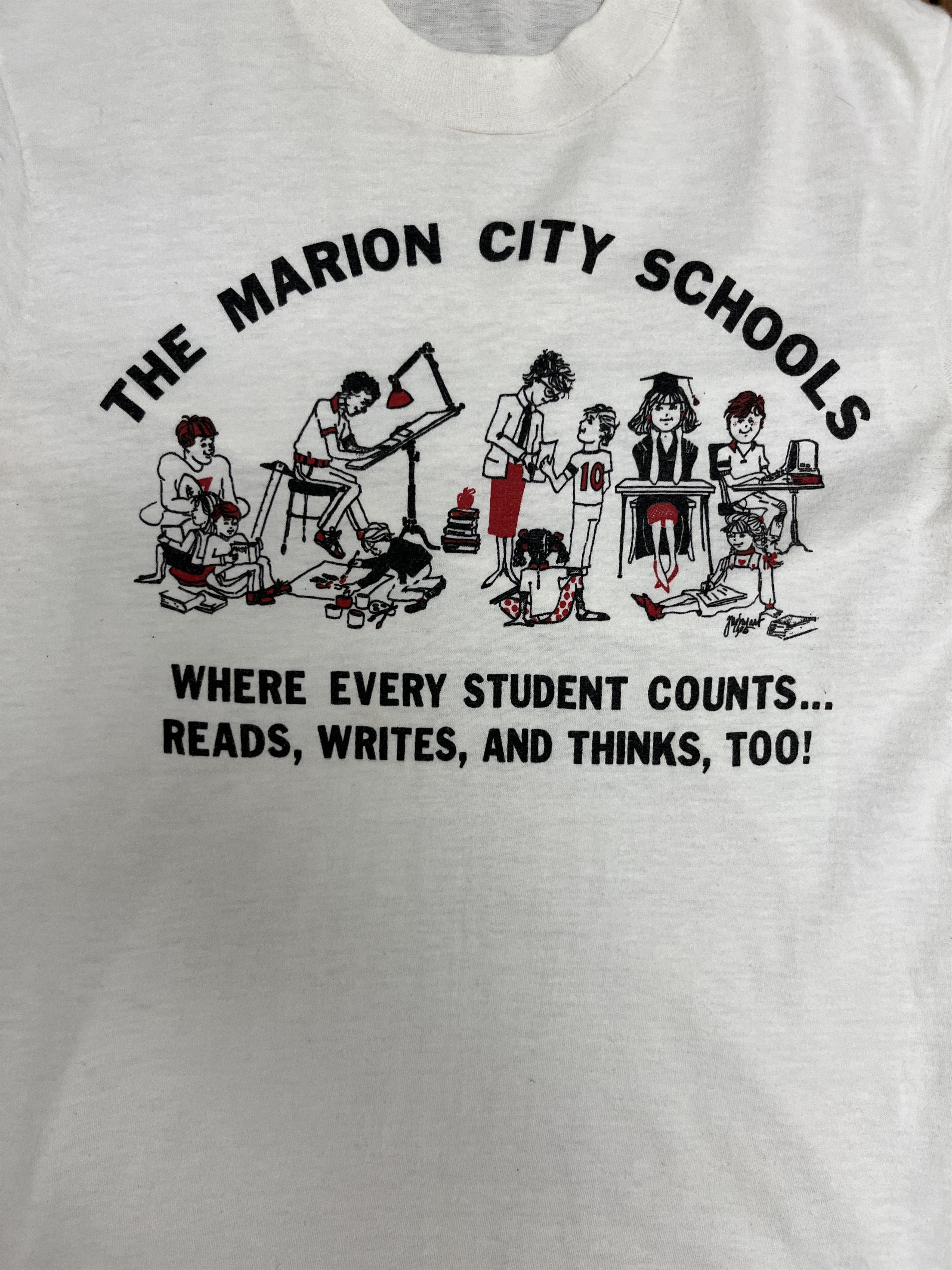 Vintage The Marion City Schools Vintage White Long Sleeve Shirt Size US M / EU 48-50 / 2 - 2 Thumbnail