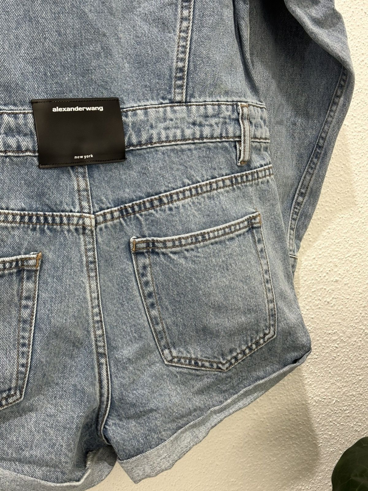 Alexander Wang Alexander Wang BITE Denim Romper High Rise Jumpsuit ButtonUp Size 32" / US 10 / IT 46 - 9 Thumbnail