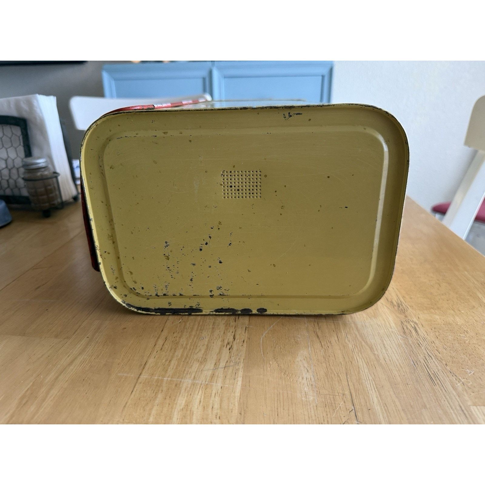 Other Vintage Decoware Metal Bread Box w/Yellow Lattice Pattern Size ONE SIZE - 5 Thumbnail
