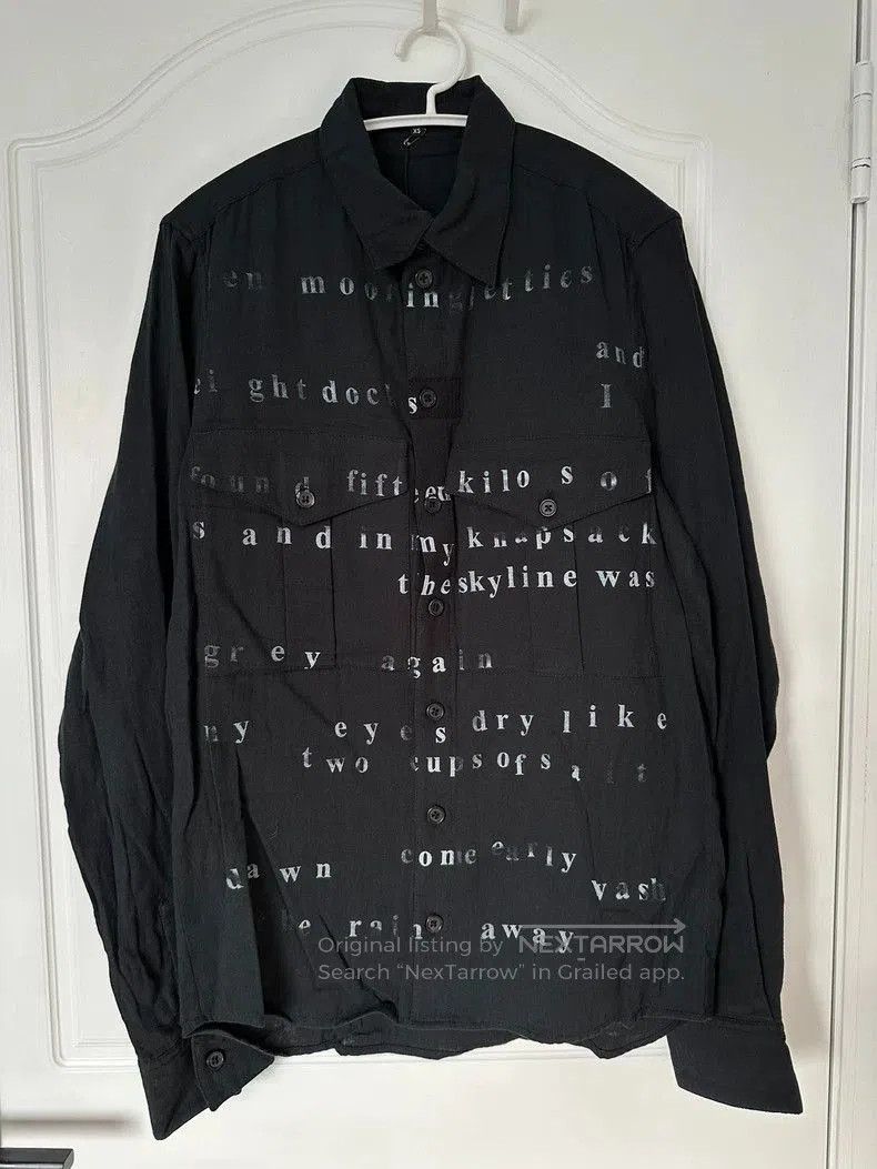 Ann Demeulemeester Black Letter Print Shirt.
