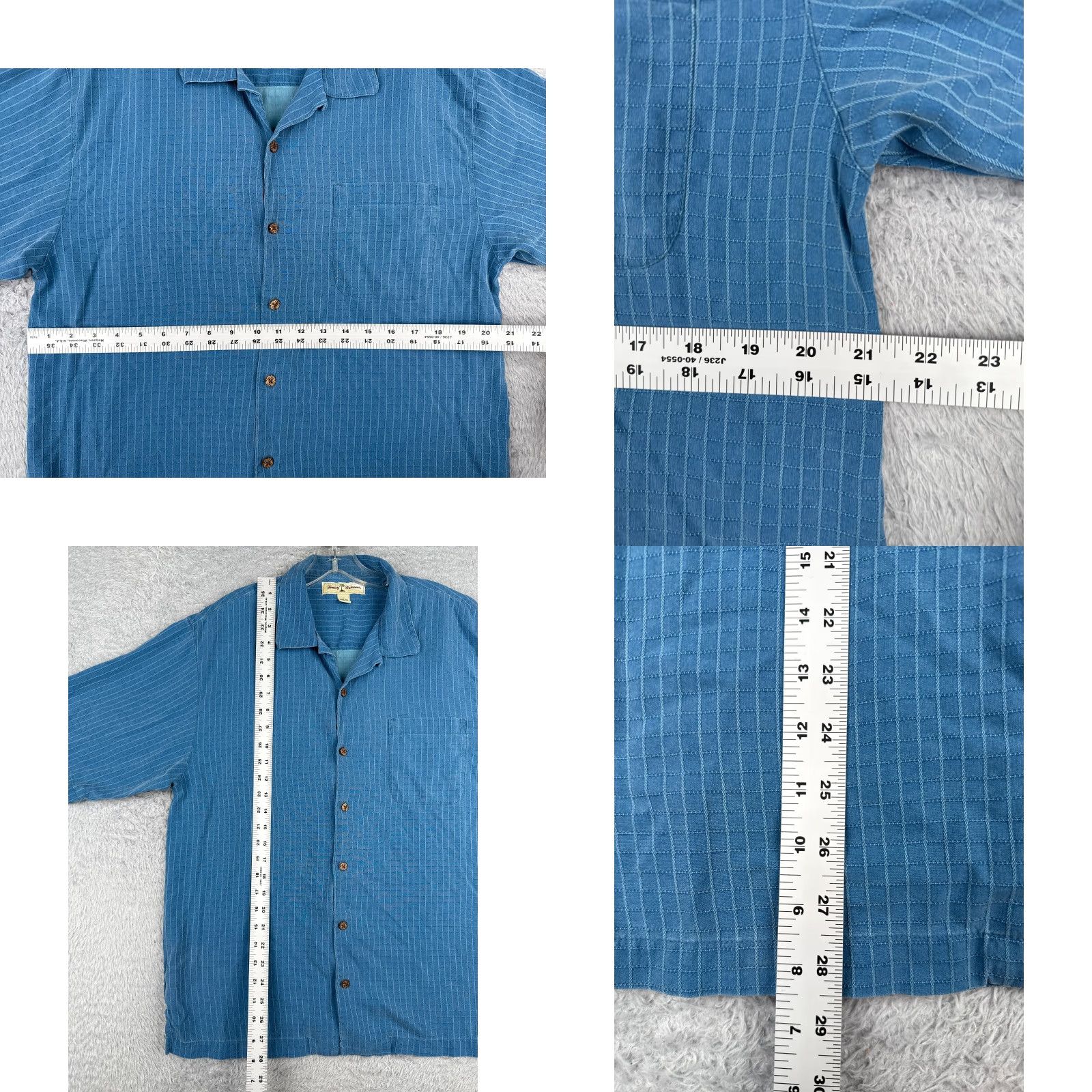 Tommy Bahama Tommy Bahama Shirt Men Large Silk Hawaiian Button-Up Blue Stripe Short Sleeve Aloha Vacation Mens Size US L / EU 52-54 / 3 - 8 Thumbnail