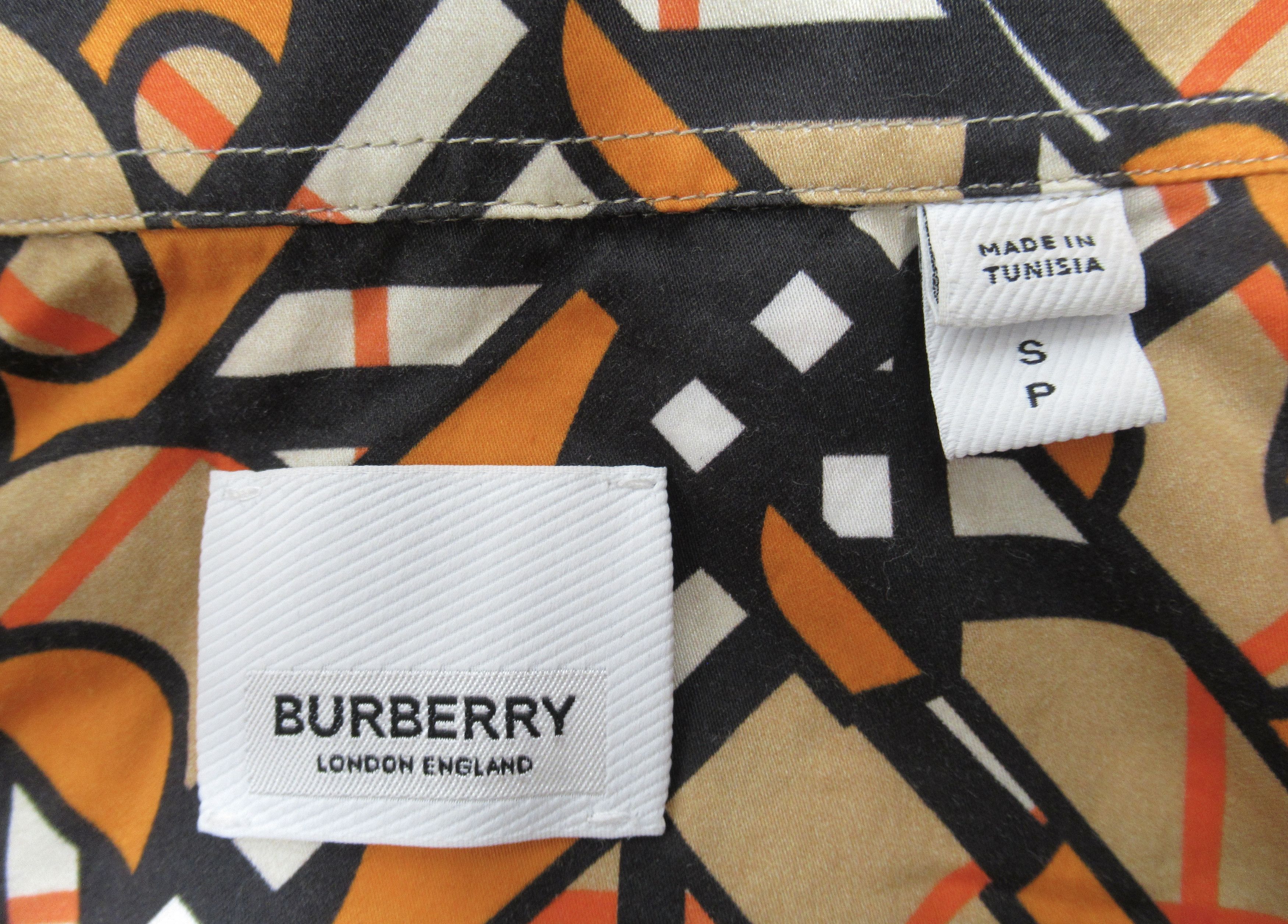 Burberry Burberry TB Monogram-Print Short Sleeve Shirt Archive Beige Size US S / EU 44-46 / 1 - 9 Thumbnail