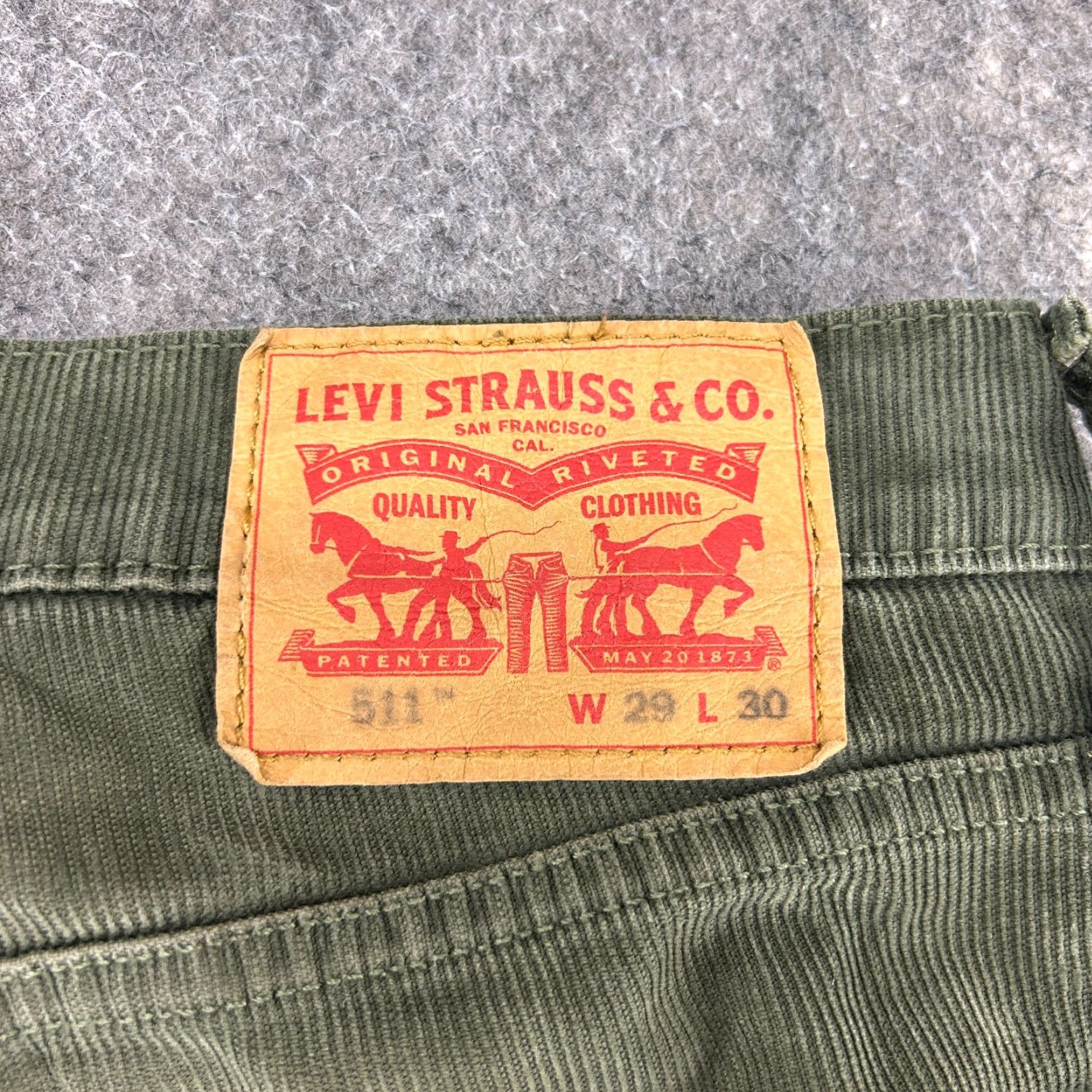 Levi's Levi's 511 Pants Mens 29x30 Green Corduroy Slim Fit Stretch Straight Leg Chino 5-Pocket Denim? Size US 29 - 3 Thumbnail