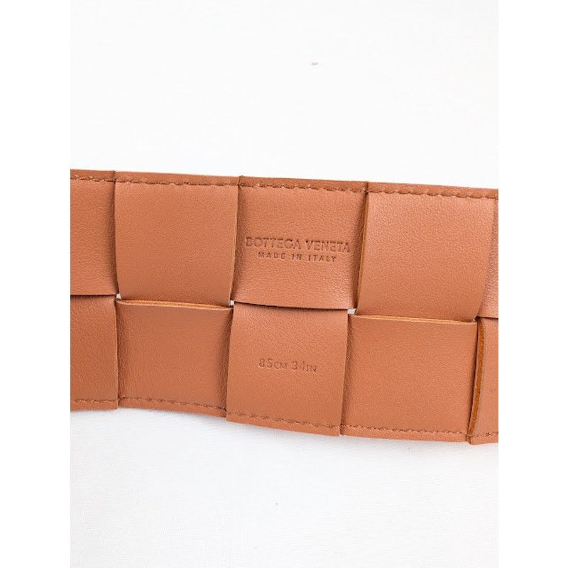 Bottega Veneta o1rshd1 Size: 85 / Intreccio Cintura Suede Belt in Clay/Gold Size ONE SIZE - 5 Thumbnail