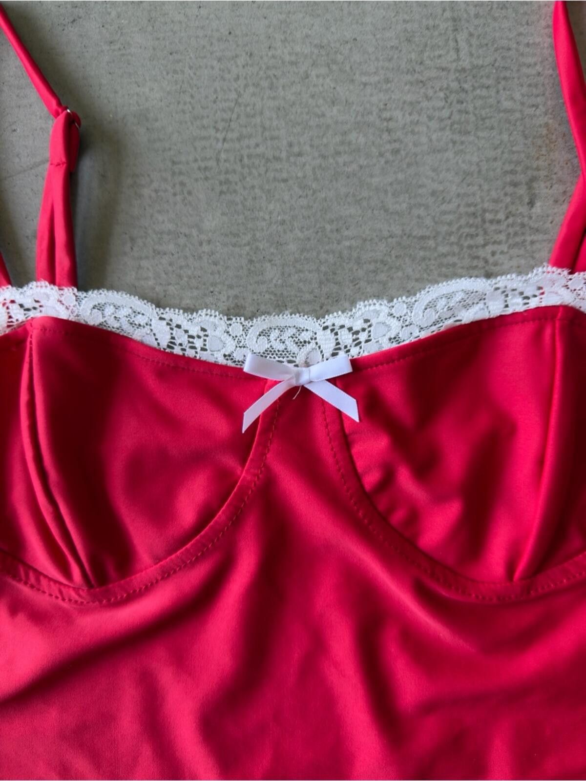 Other Fashion Nova / Lace Trim Cami Top / Red Size S / US 4 / IT 40 - 5 Thumbnail