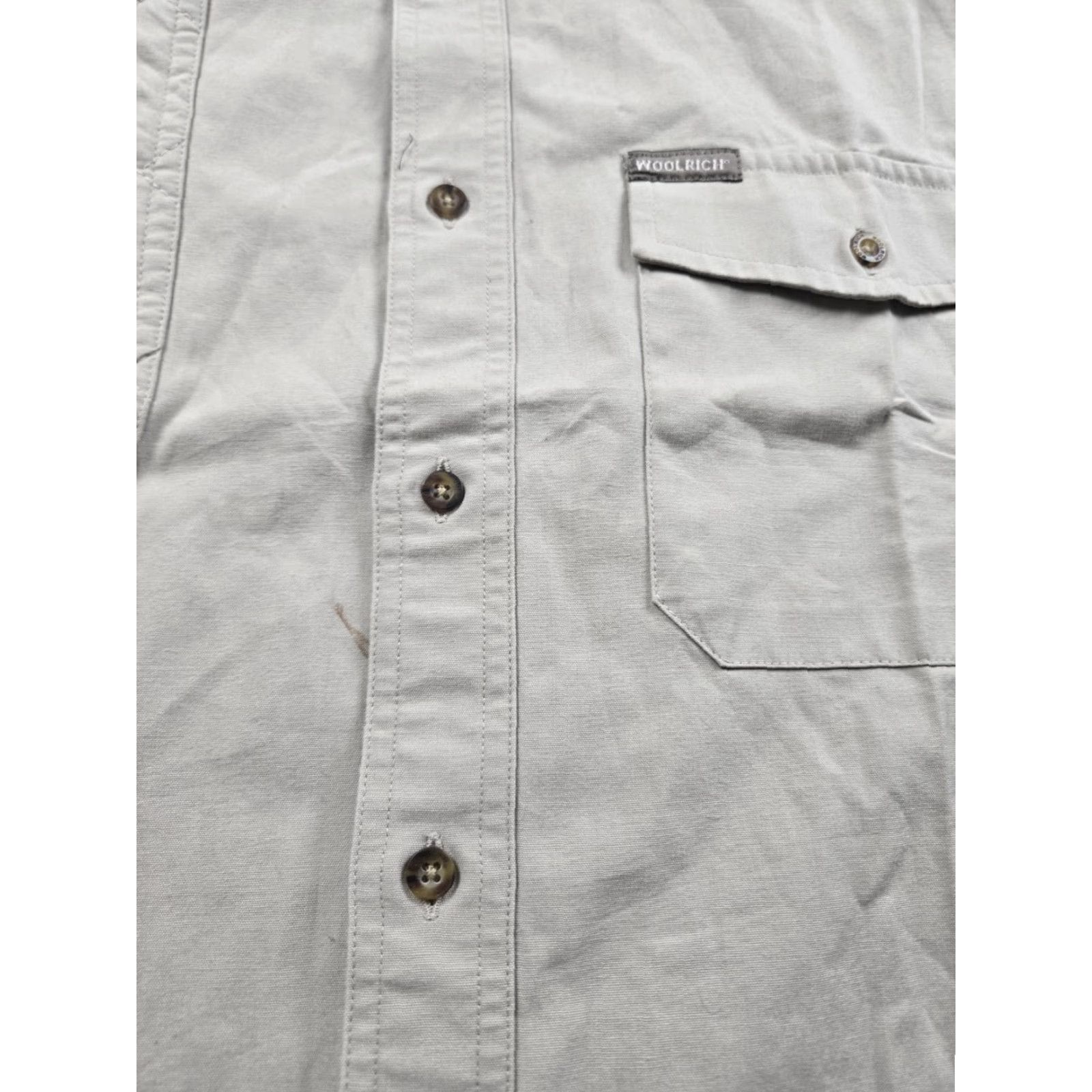 Vintage VINTAGE Woolrich Shirt XL Mens Beige Long Sleeve Button-Up Twill NWT Size US XL / EU 56 / 4 - 6 Thumbnail