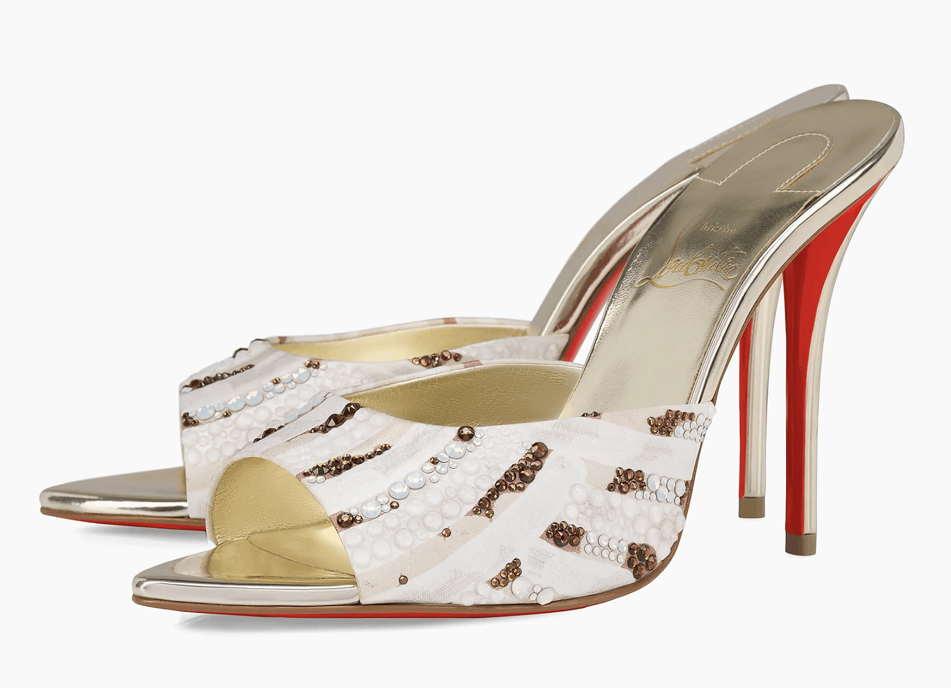 Christian Louboutin Miss Z Mule Gaagal Strass 100 Backless Sandal Heel Pump 37 Size US 7 / IT 37 - 1 Thumbnail