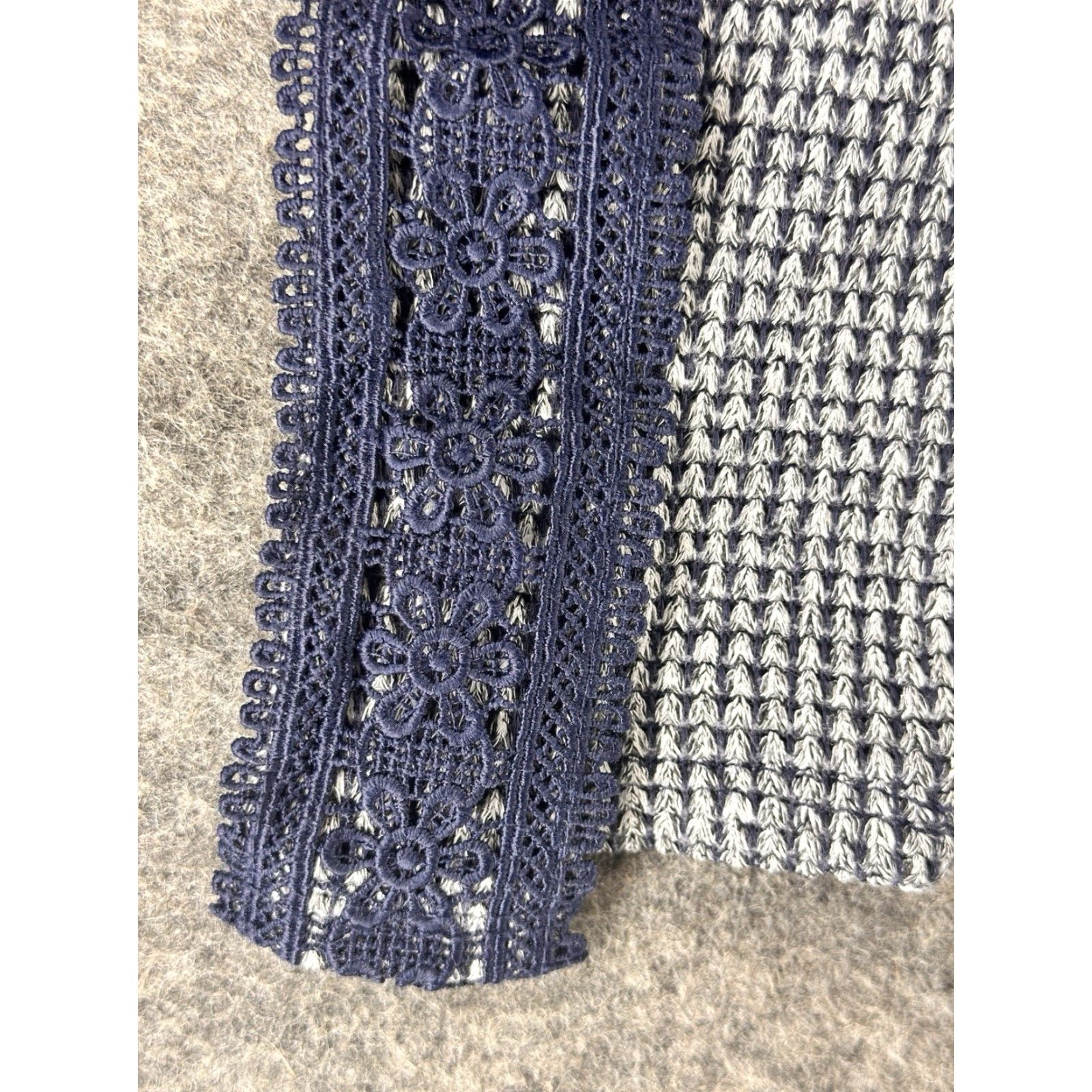 Vintage Cato Sweater Womens XL Gray Knit Blue Floral Lace Fairy Boho Grunge Pullover Knit Tailored Regular Women Casual Size XL / US 12-14 / IT 48-50 - 2 Thumbnail