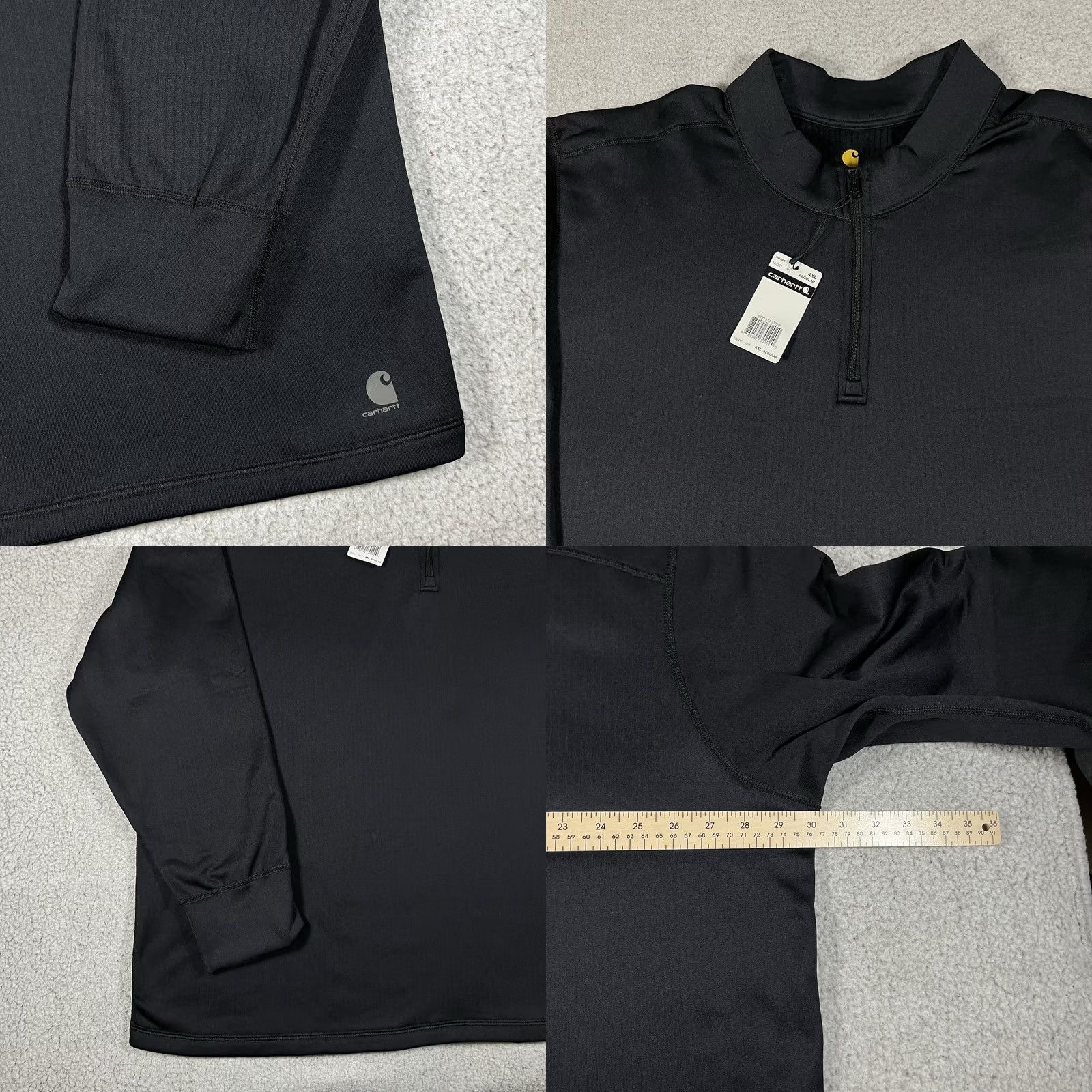 Carhartt Carhartt Sweatshirt 1/4 Zip Pullover Mens 4XL Fleece Black Outdoor Winter Fall Spring All Seasons Logo Knit Stretch Thermal Walking Shirt Size US XXL / EU 58 / 5 - 8 Thumbnail