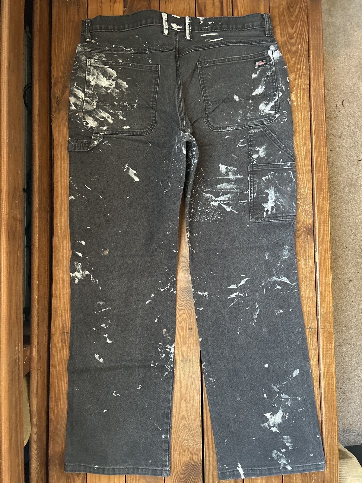 Dickies × Vintage Vintage Y2K Dickies Black Painted Carpenter Pants Size US 36 / EU 52 - 2 Thumbnail