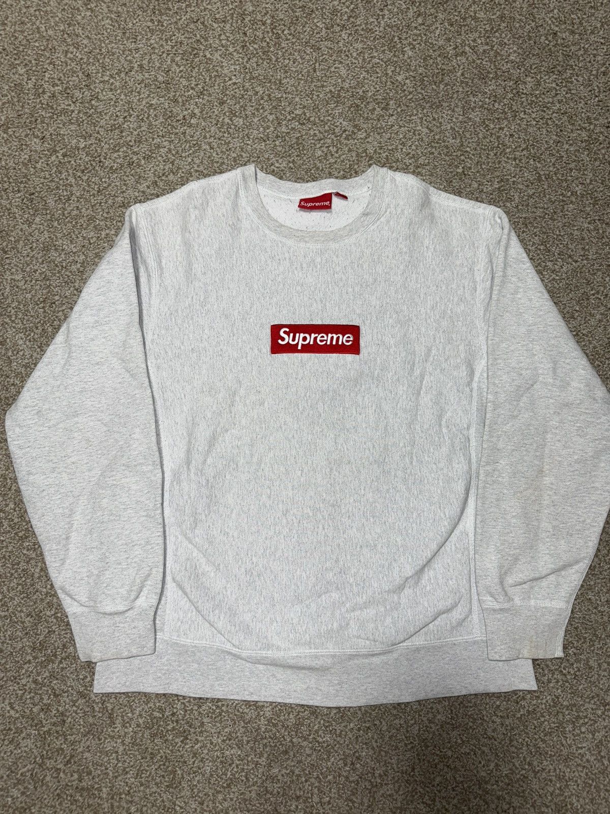 トップス Supreme 18AW BOX LOGO CREWNECK GREY Supreme Box Logo Crewneck (FW18) Navy Size S | eBay