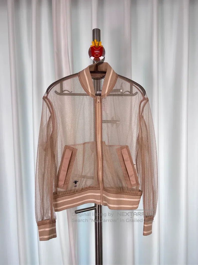 Dior Dior CD logo mesh tulle baseball uniform women's jacket Size XS / US 0-2 / IT 36-38 - 1 Thumbnail