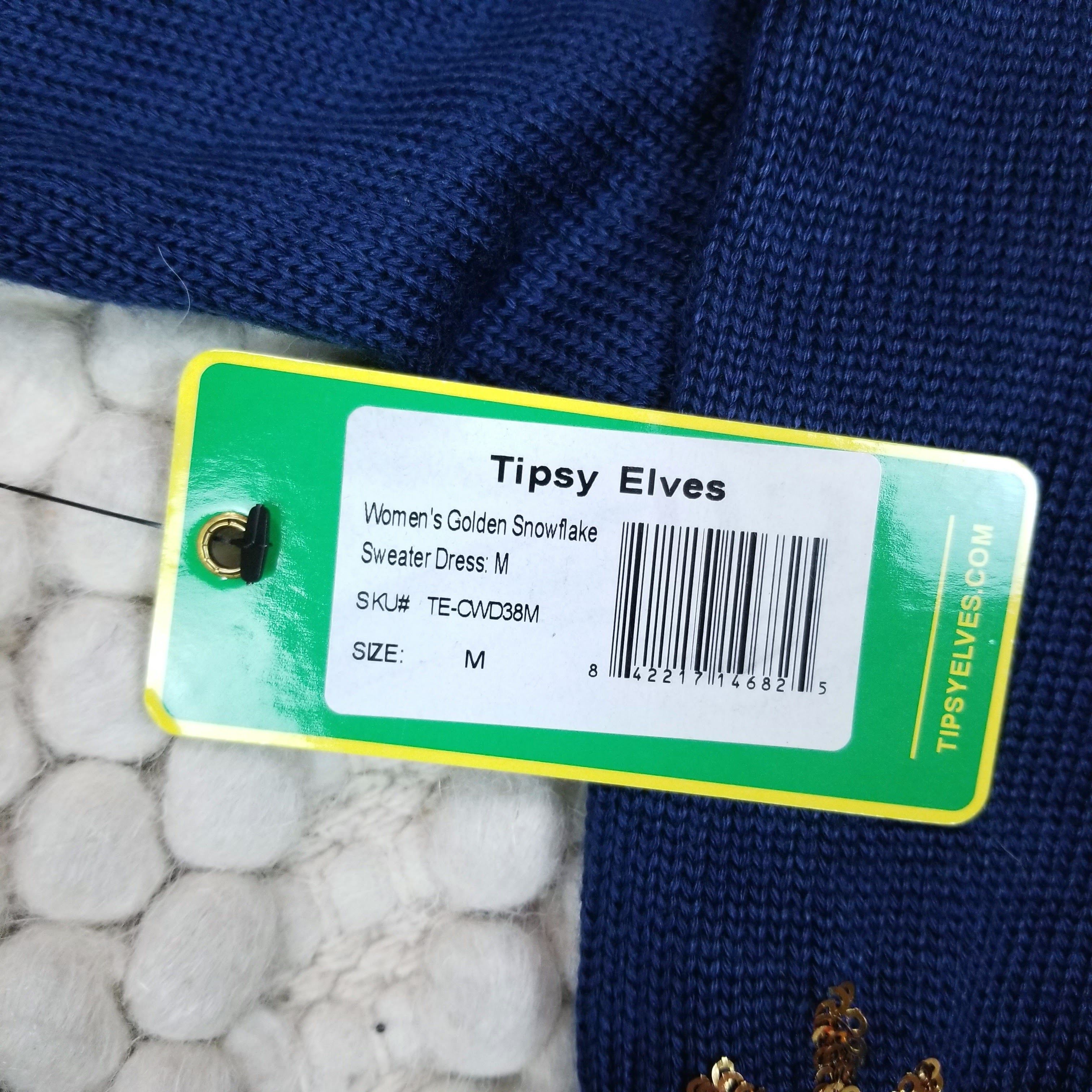 Tipsy Elves NWT Tipsy Elves Golden Snowflake Sweater Dress Size M / US 6-8 / IT 42-44 - 8 Thumbnail