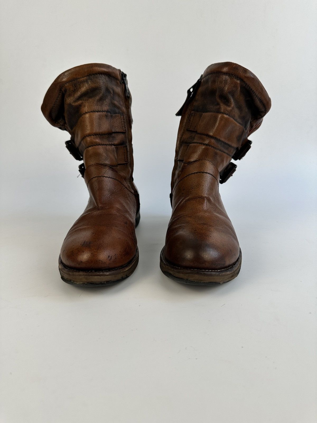 A.S.98 Airstep A.S.98 Pelle Boots Stivali Donna Taglia Biker Moto Size US 9 / IT 39 - 3 Thumbnail