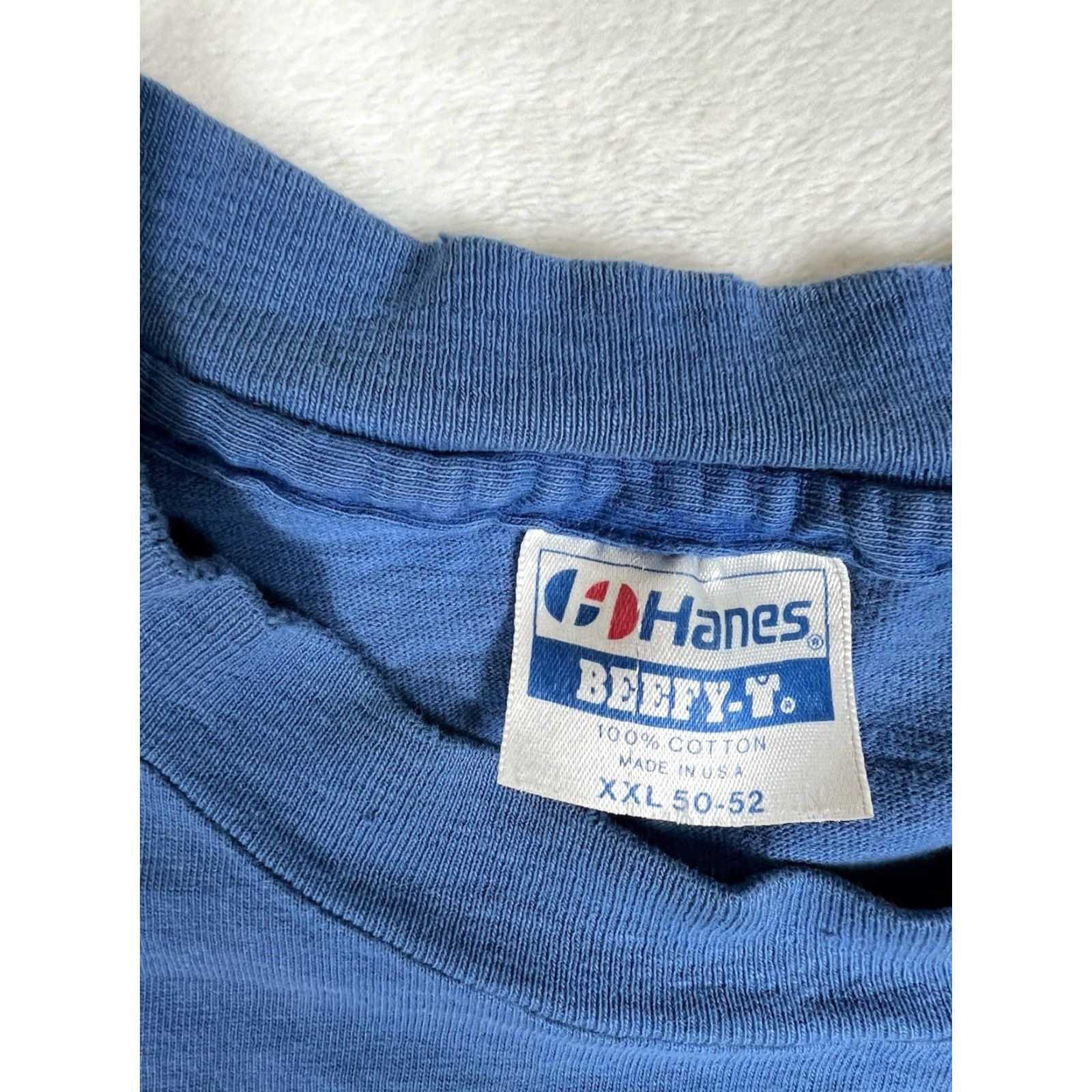 Hanes VINTAGE Hanes T-Shirt Lake Tahoe Short Sleeve Blue XL USA 90s Ski Stitch Men Reads Read Size US XL / EU 56 / 4 - 6 Thumbnail
