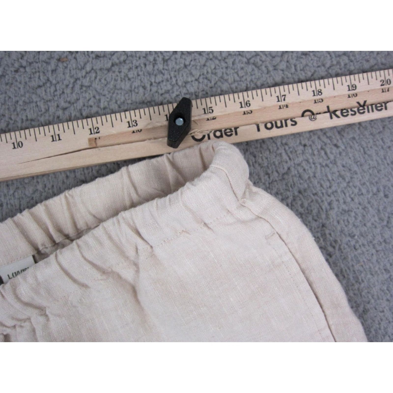 Orvis Orvis Pants Womens Large Creme 100% Linen Pull On Drawstring Lounge Beach Crop Linen Wide-Leg Casual Beach City Womens Size 36" / US 14 / IT 50 - 5 Thumbnail