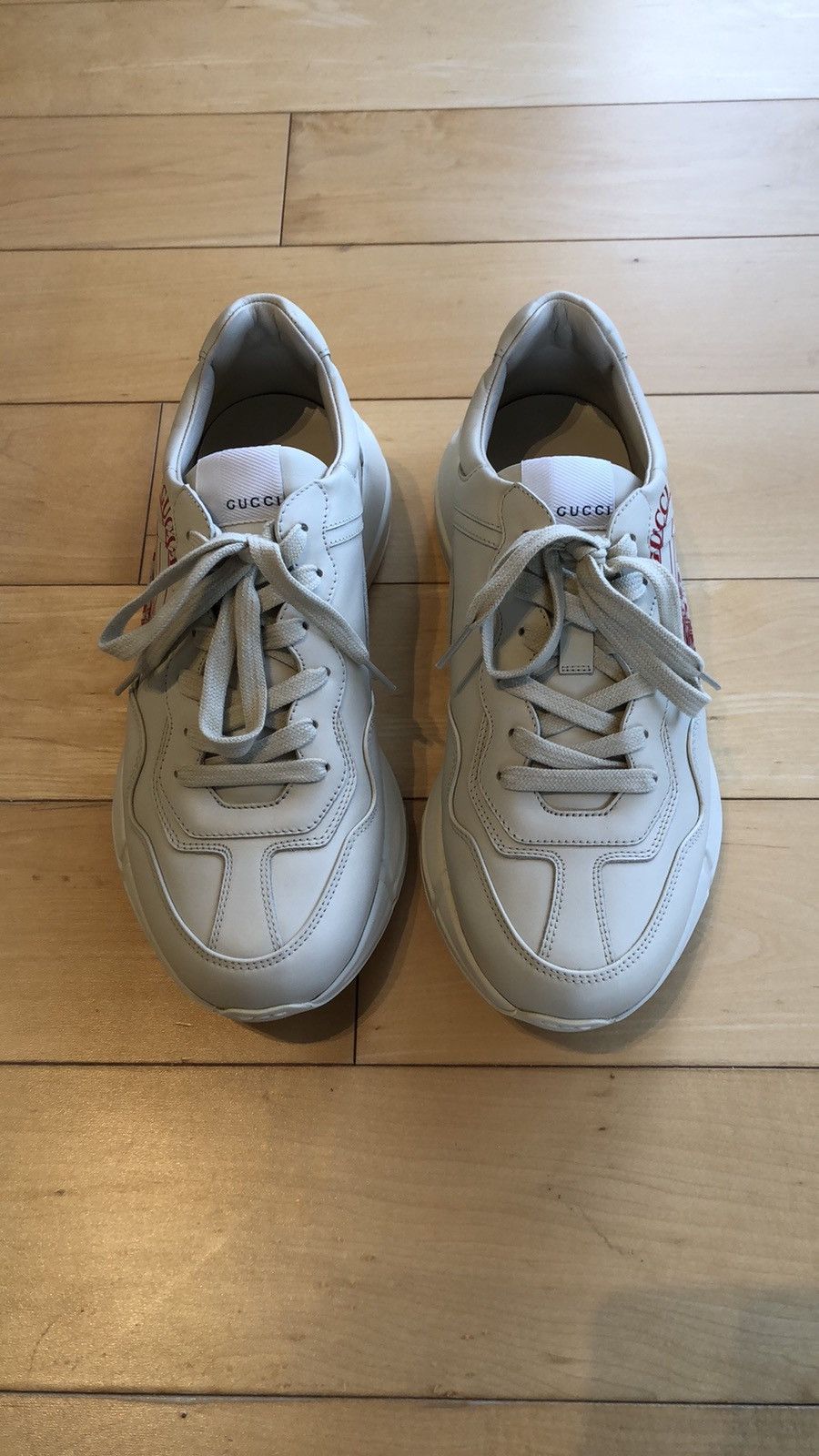 image of Gucci Rhyton Sneakers in Ivory, Men's (Size 7.5)