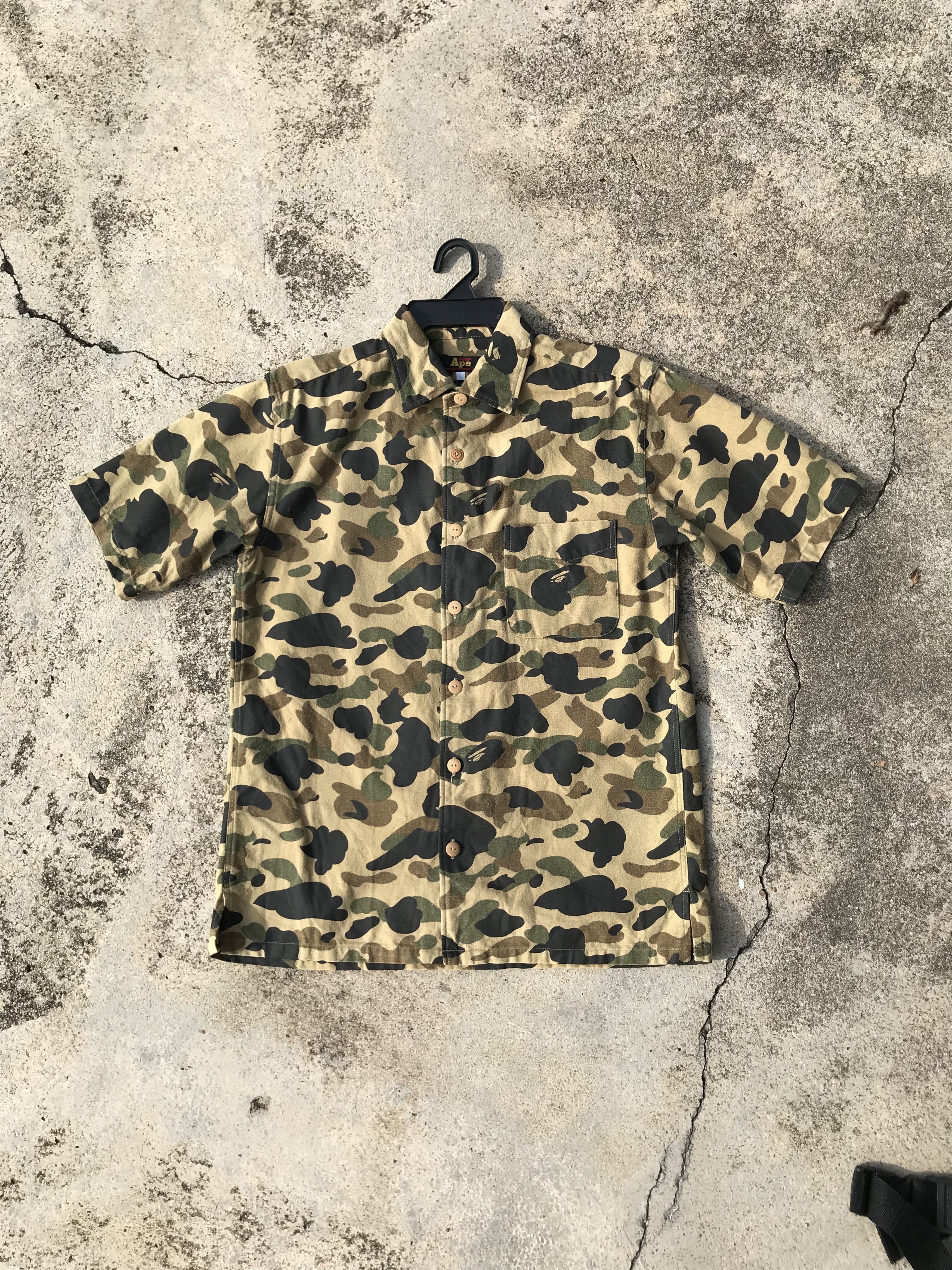 image of Bape Abc Camo Shirts in Olive, Men's (Size Medium)