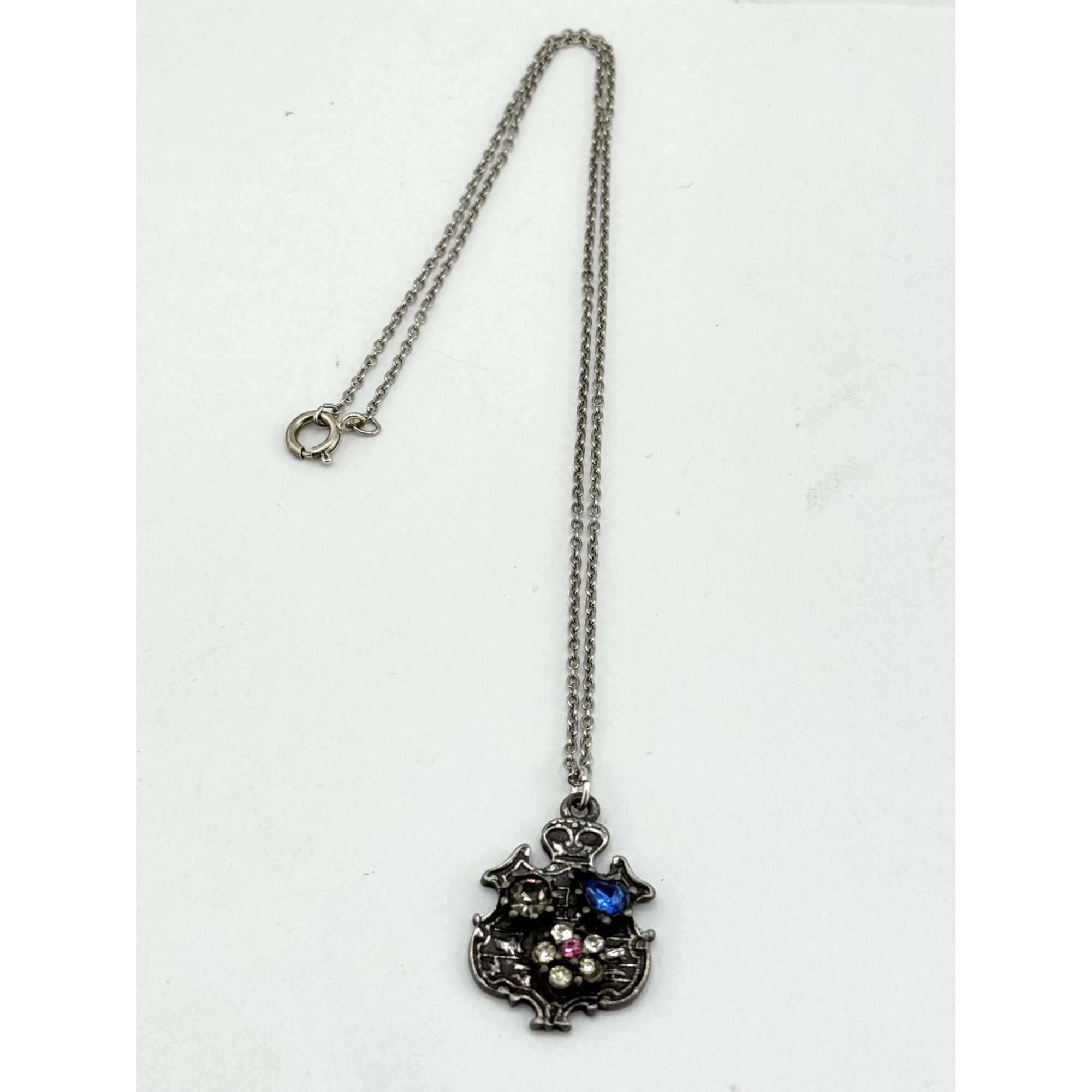 Vintage Vintage rhinestone shield charm necklace Size ONE SIZE - 3 Thumbnail