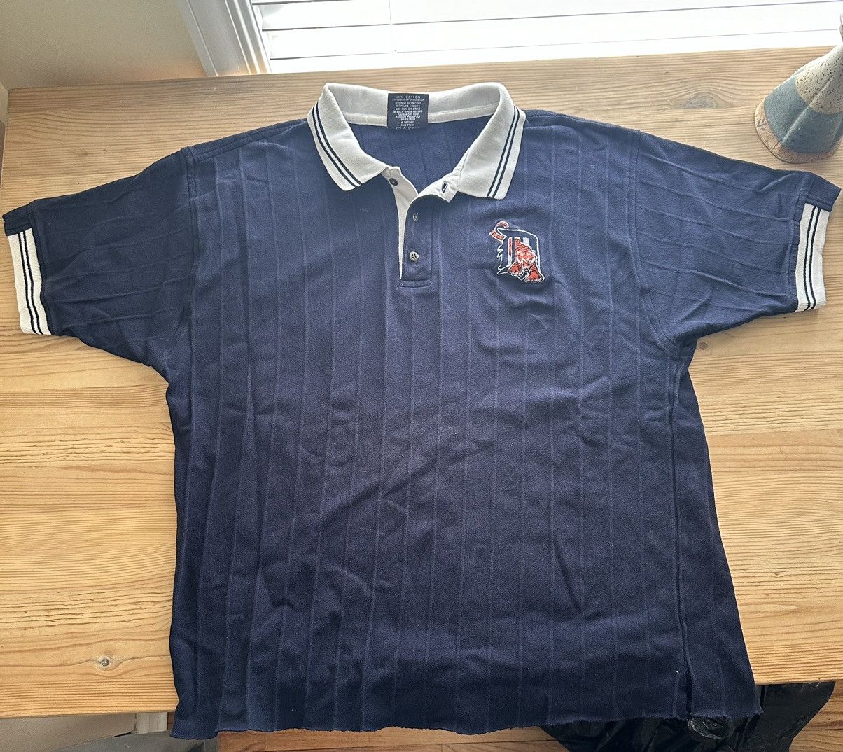 MLB × Vintage Vintage Stiches MLB Detroit Tigers Ribbed Polo T-Shirt Size US XL / EU 56 / 4 - 2 Thumbnail