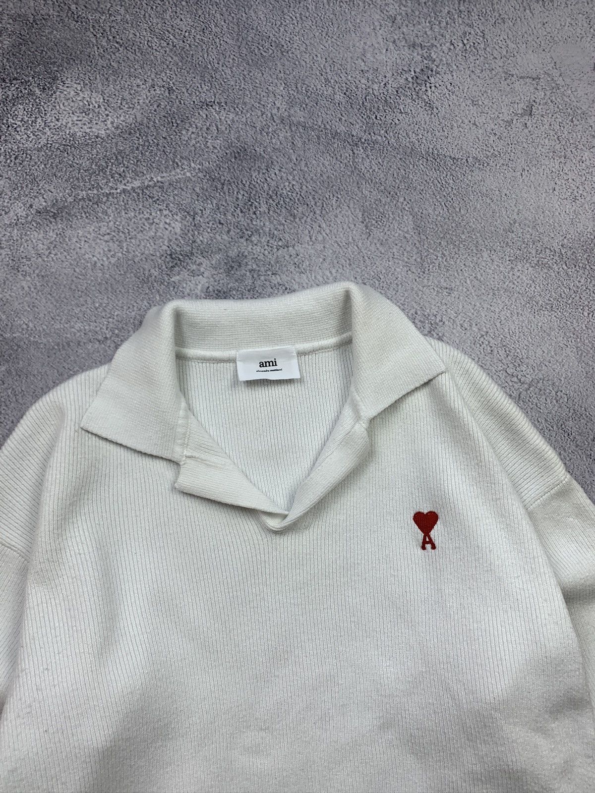 AMI Ami Womens White Sweater Size M Designer Knit Top Size M / US 6-8 / IT 42-44 - 4 Thumbnail