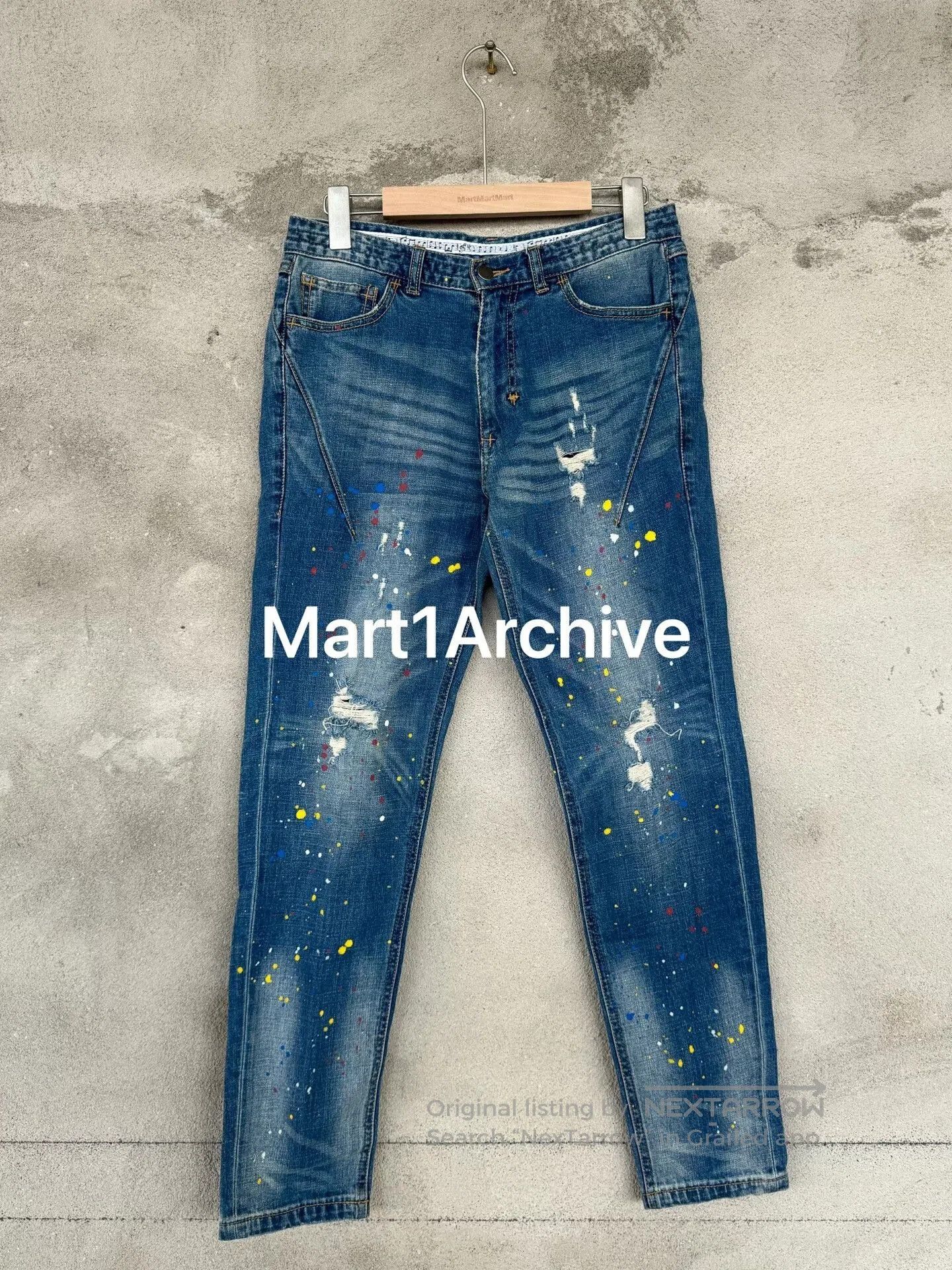 Number (N)ine Number Nine Splatter Washed Blue Jeans. Size US 30 / EU 46 - 1 Thumbnail