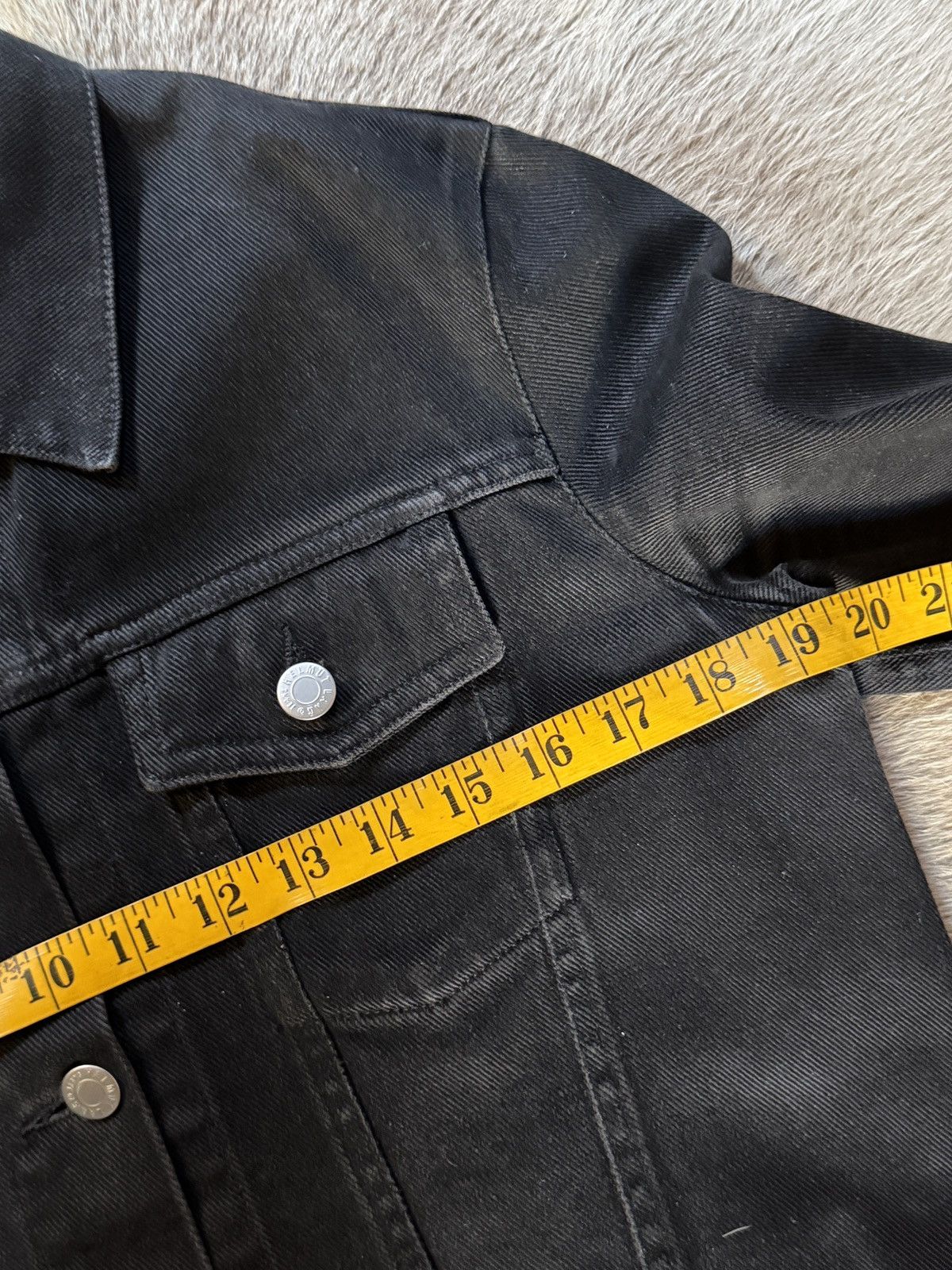 Helmut Lang Vintage 1999 Helmut Lang Black Denim Jacket Sz 42 Waxed Worn Size US XS / EU 42 / 0 - 11 Thumbnail