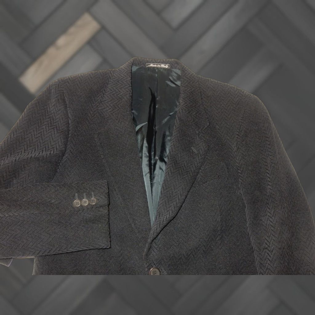 Avenue MANI Men’s Blazer Sport Coat Jacket 38R Black Velvet/Velour Saks Fifth Avenue Mens Dress Coat Size 38R - 1 Thumbnail