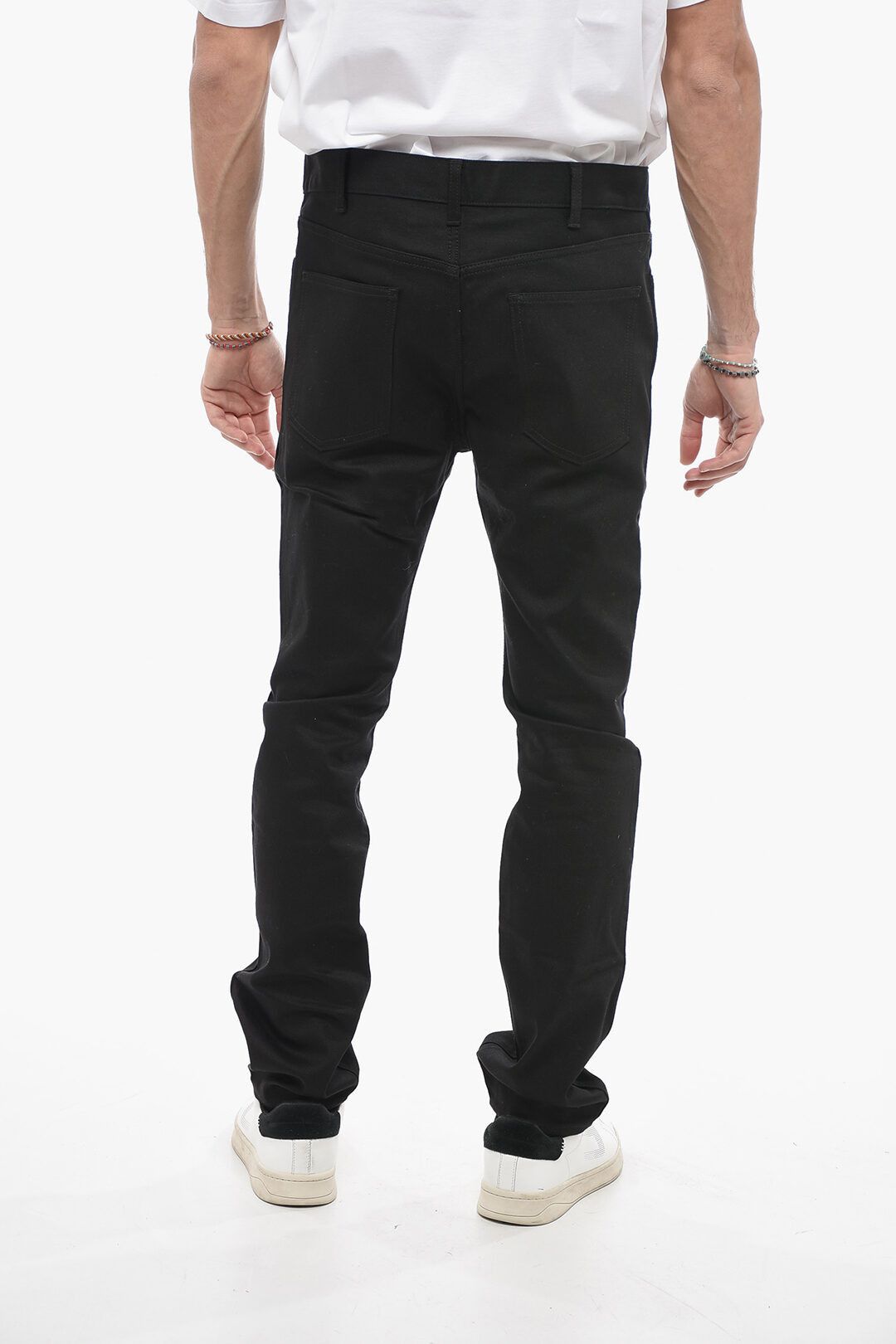 Celine og1mm0825 Stretch Cotton Skinny Fit Denims in Black Size US 31 - 2 Thumbnail