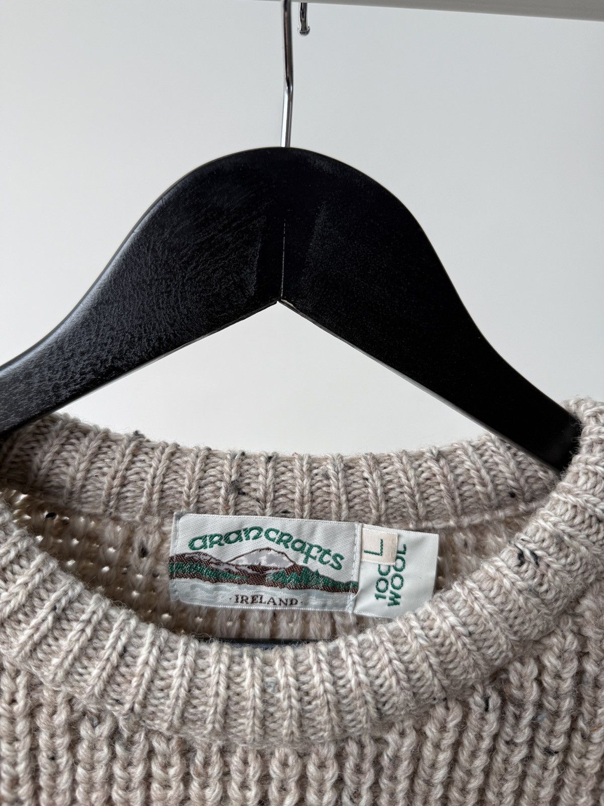Aran Crafts Vintage Aran Crafts Ireland Wool Sweater Chunky Elbow Patch Size US L / EU 52-54 / 3 - 4 Thumbnail