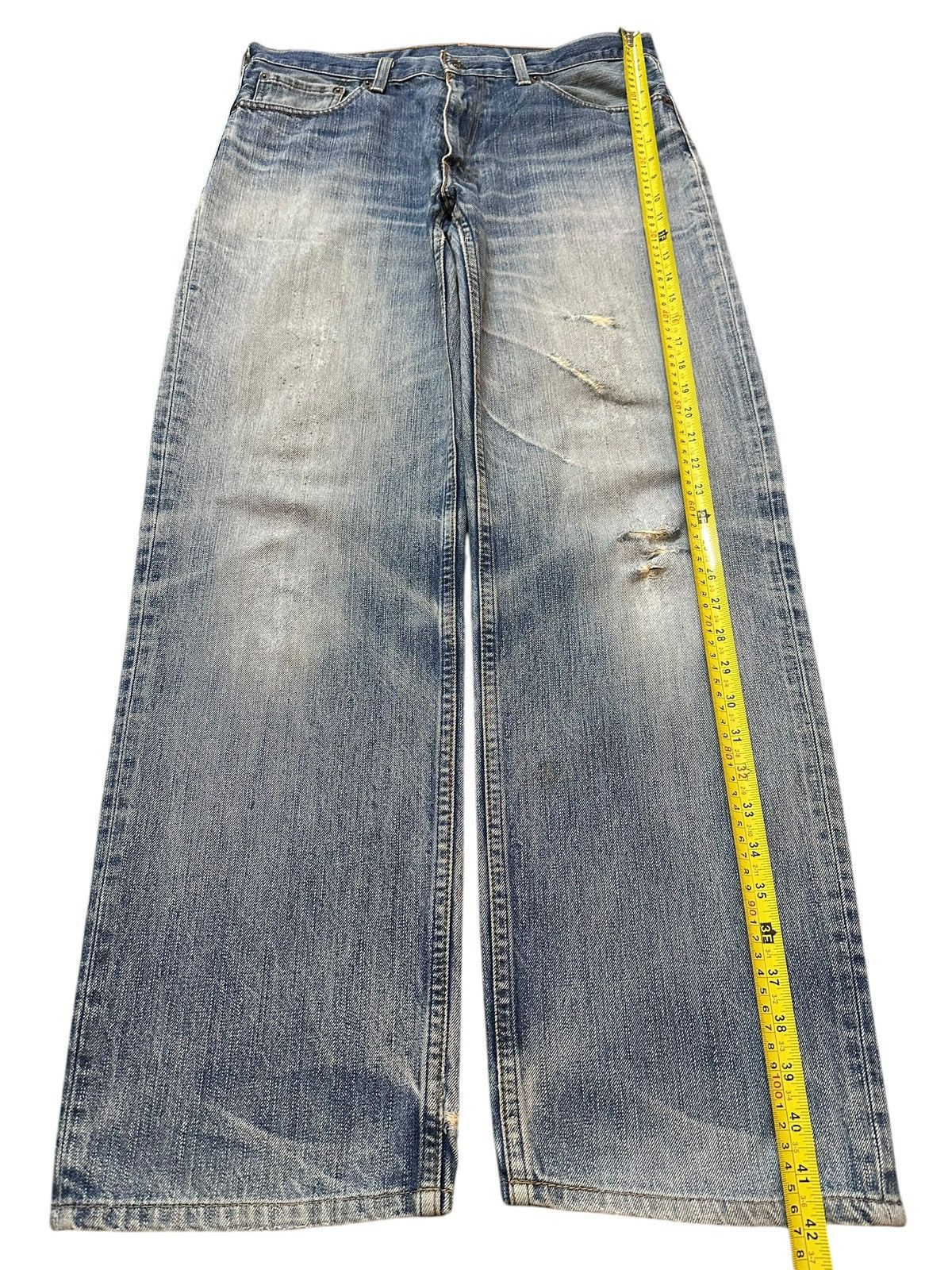 Levi's Vintage 90s Levis 502 Blue Faded Wash Distress Baggy Jeans Size US 33 - 13 Thumbnail