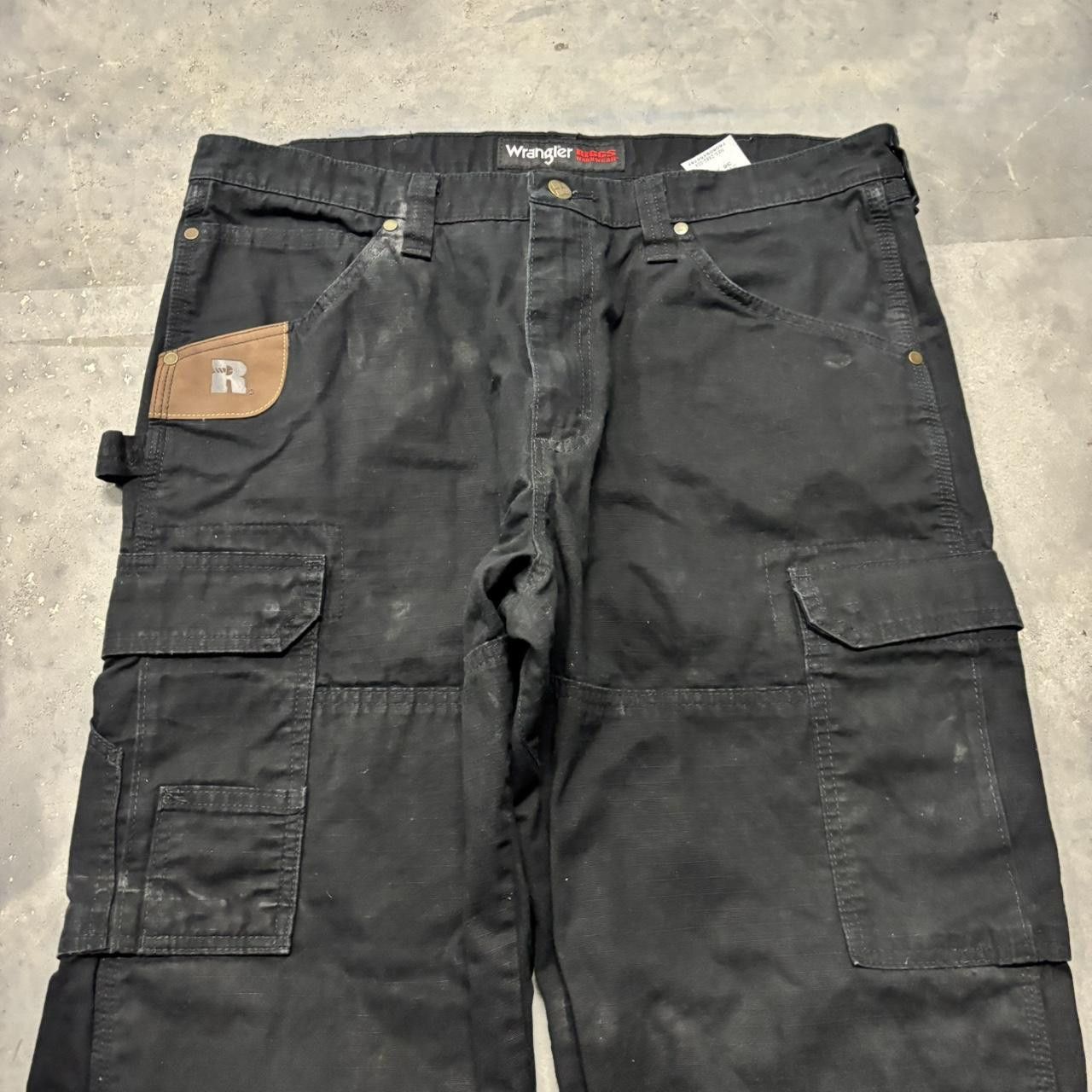 Japanese Brand × Vintage Crazy Vintage Y2K/2000s Baggy Black Streetwear Workwear Cargo Pants! Size US 36 / EU 52 - 5 Thumbnail