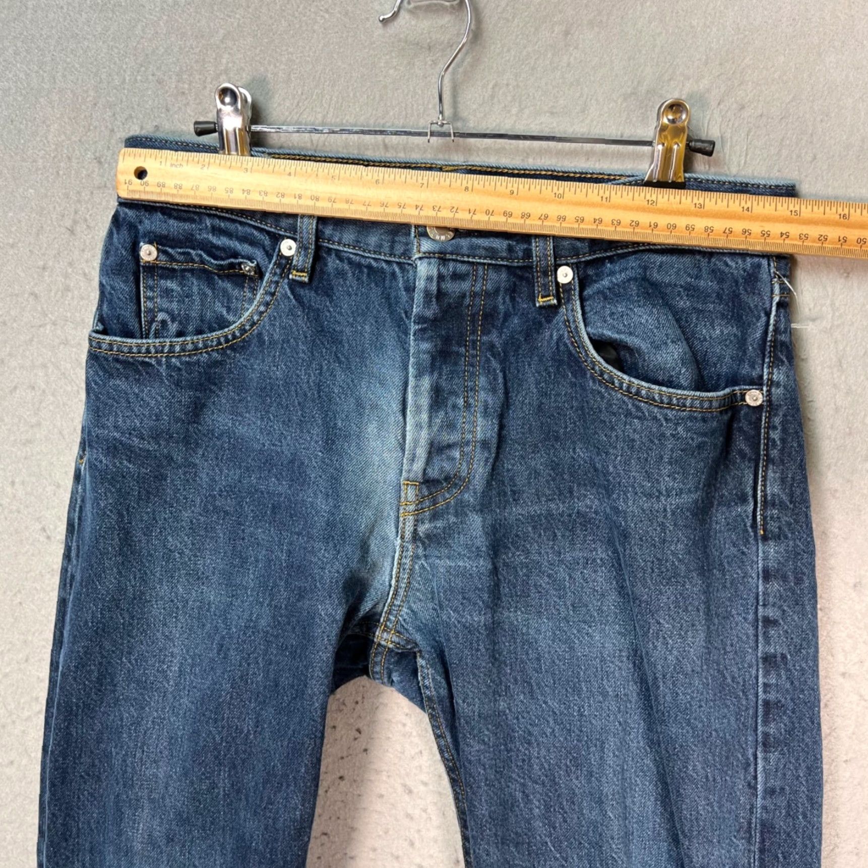 Helmut Lang VINTAGE Helmut Lang Jeans Mens Size 30 Selvedge Raw Denim Straight Leg USA 30 Blue Cotton Pants Slim Mesurement check Mens Size US 30 / EU 46 - 5 Thumbnail