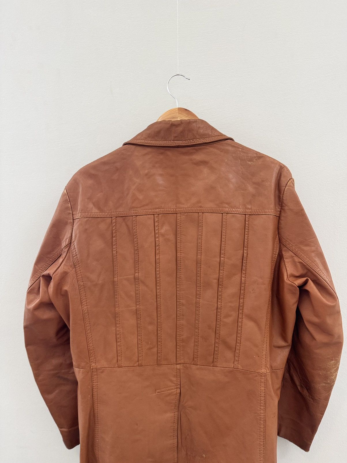 Other Vintage 90s Genuine Leather Racing Jacket Brown Biker Style Size US L / EU 52-54 / 3 - 11 Thumbnail