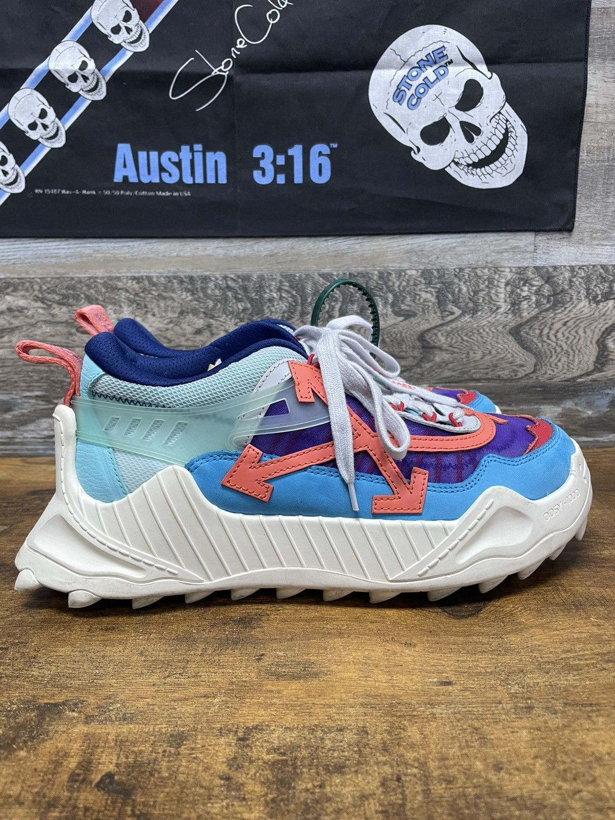 Off-White Off-White ODSY-1000 Blue Multi Color Sneakers Size 41/US8 Size US 8 / EU 41 - 5 Thumbnail