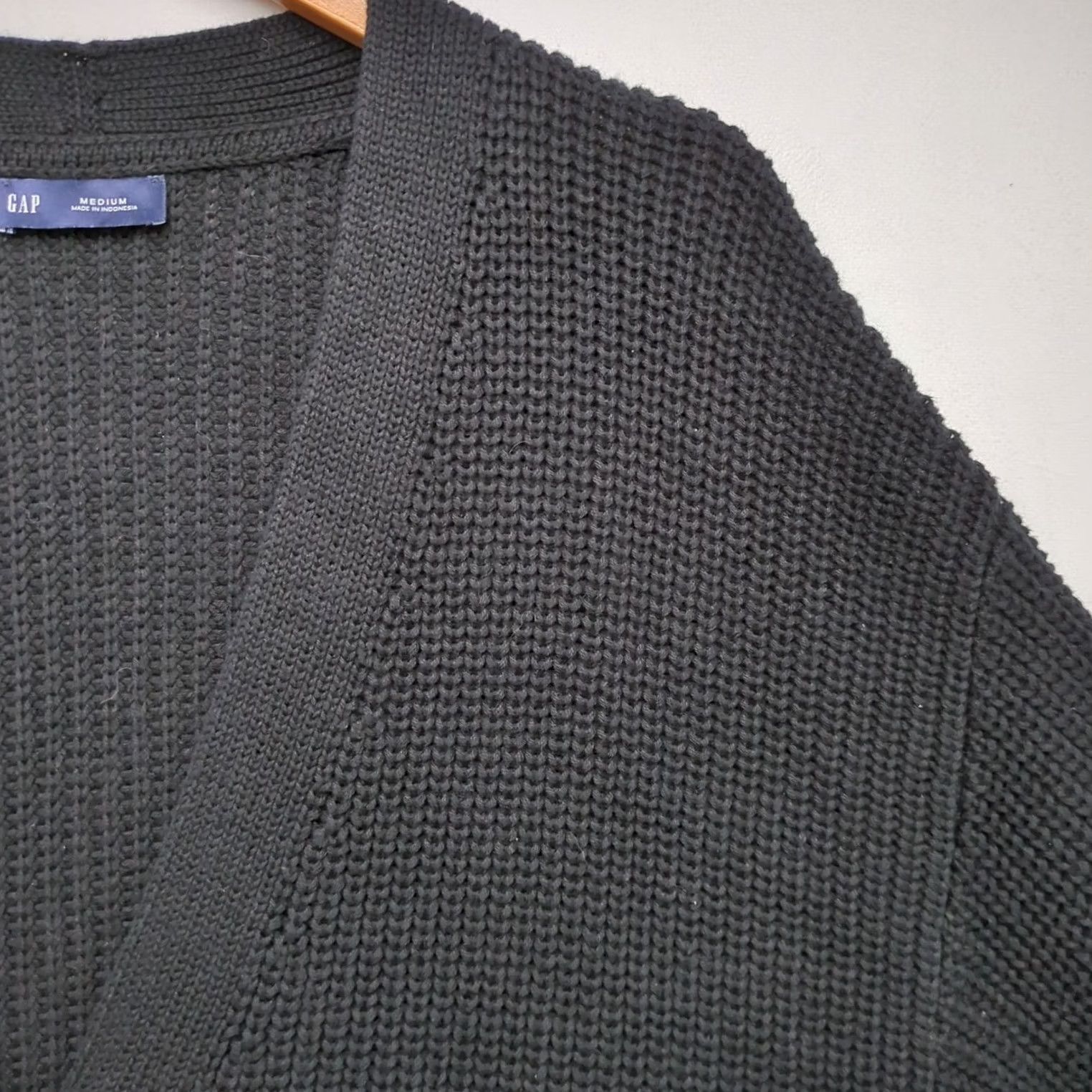 Gap Gap Cardigan Sweater Womens Medium Black Cotton Heavy Academia Button Up Size M / US 6-8 / IT 42-44 - 6 Thumbnail