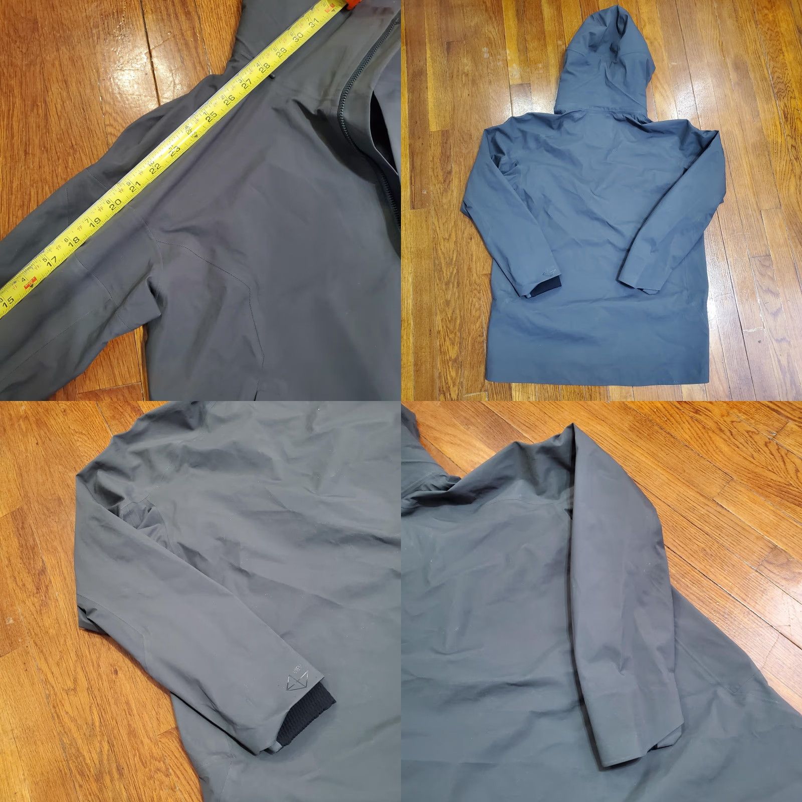 Vintage Viev Gemma Mid Coat Womens Small Gray GORE-TEX Hooded Waterproof Rain Jacket Size S / US 4 / IT 40 - 9 Thumbnail