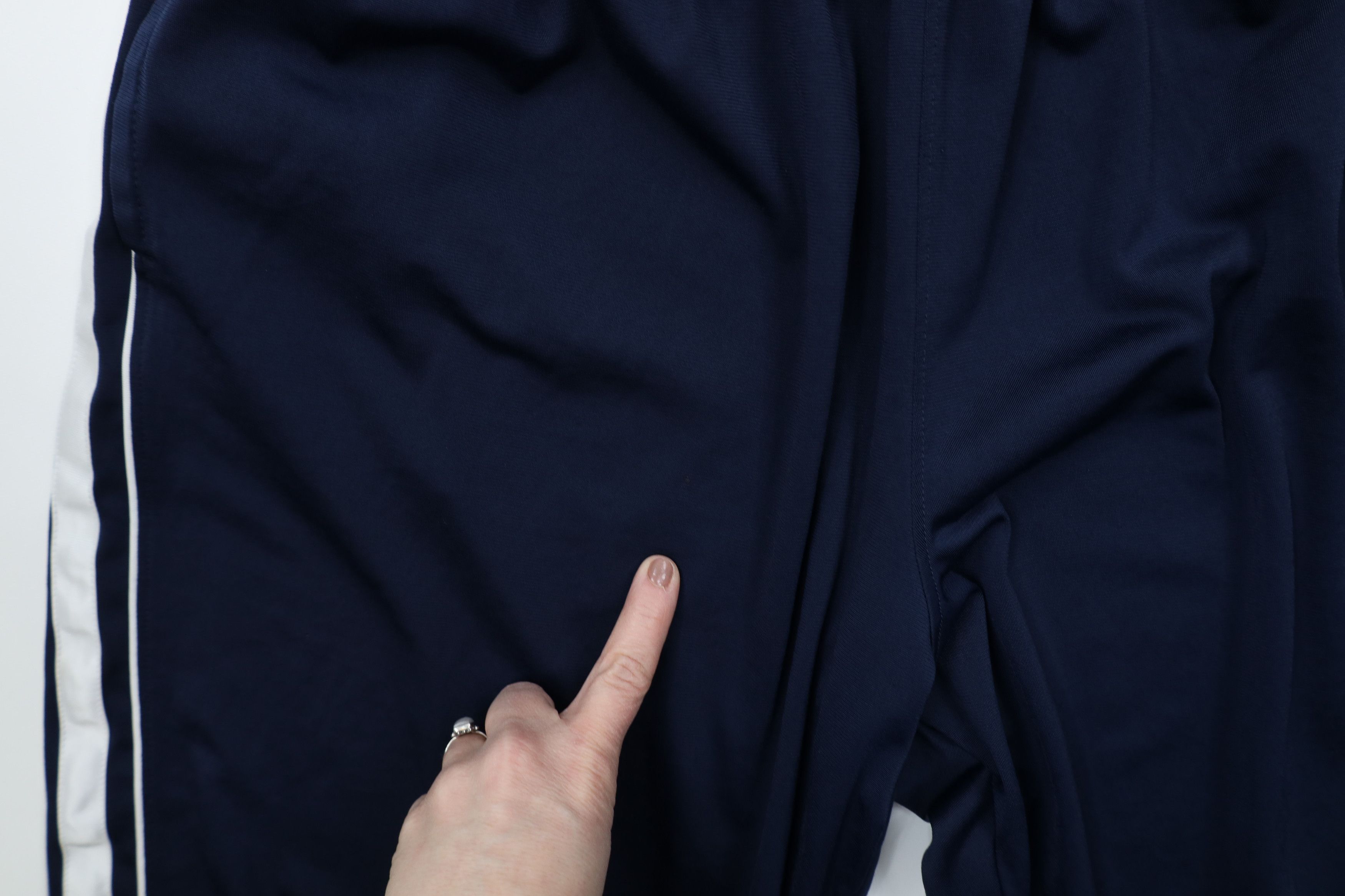 Nike Vintage Nike Mini Swoosh Striped Wide Leg Pants Navy Blue Size US 38 / EU 54 - 9 Thumbnail