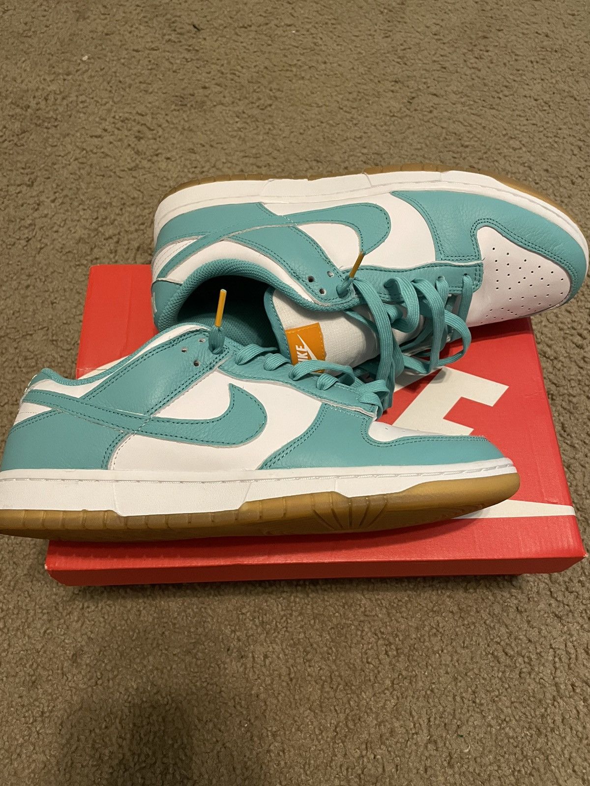 Nike Nike Dunk Low White/Washed Teal Size US 10.5 / EU 43-44 - 2 Thumbnail