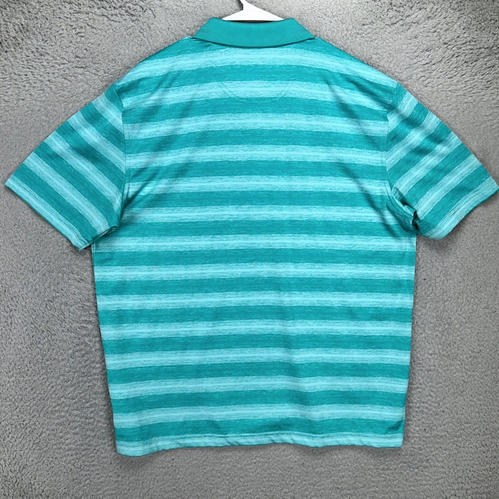 Vintage VINTAGE Greg Norman Play Dry Mens Golf Polo Large Teal Green Striped Athletic Logo Rugby Size US L / EU 52-54 / 3 - 3 Thumbnail