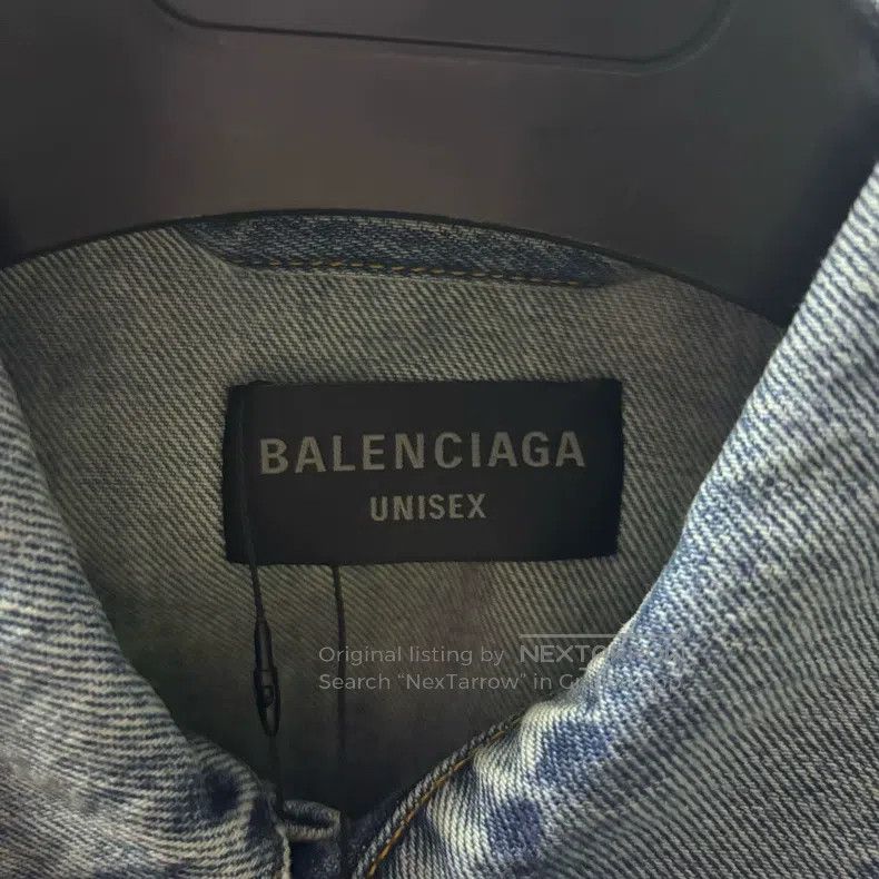 Balenciaga Balenciaga Blue Washed Distressed Checkered Lettering Size US XS / EU 42 / 0 - 2 Thumbnail