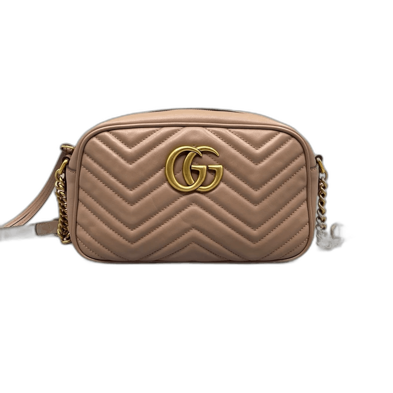 Gucci Marmont Medium Camera Crossbody Bag in Beige, Women's