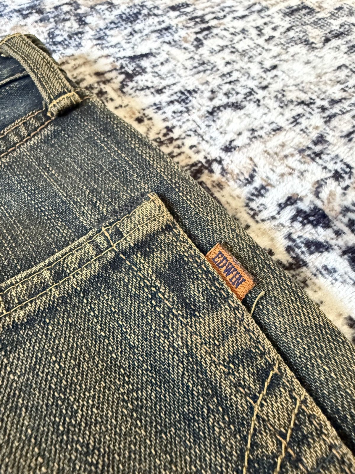 Beams Plus × Orslow Edwin 505 Mud Wash Patina Fade Selvedge Loose Jeans Size US 29 - 18 Thumbnail