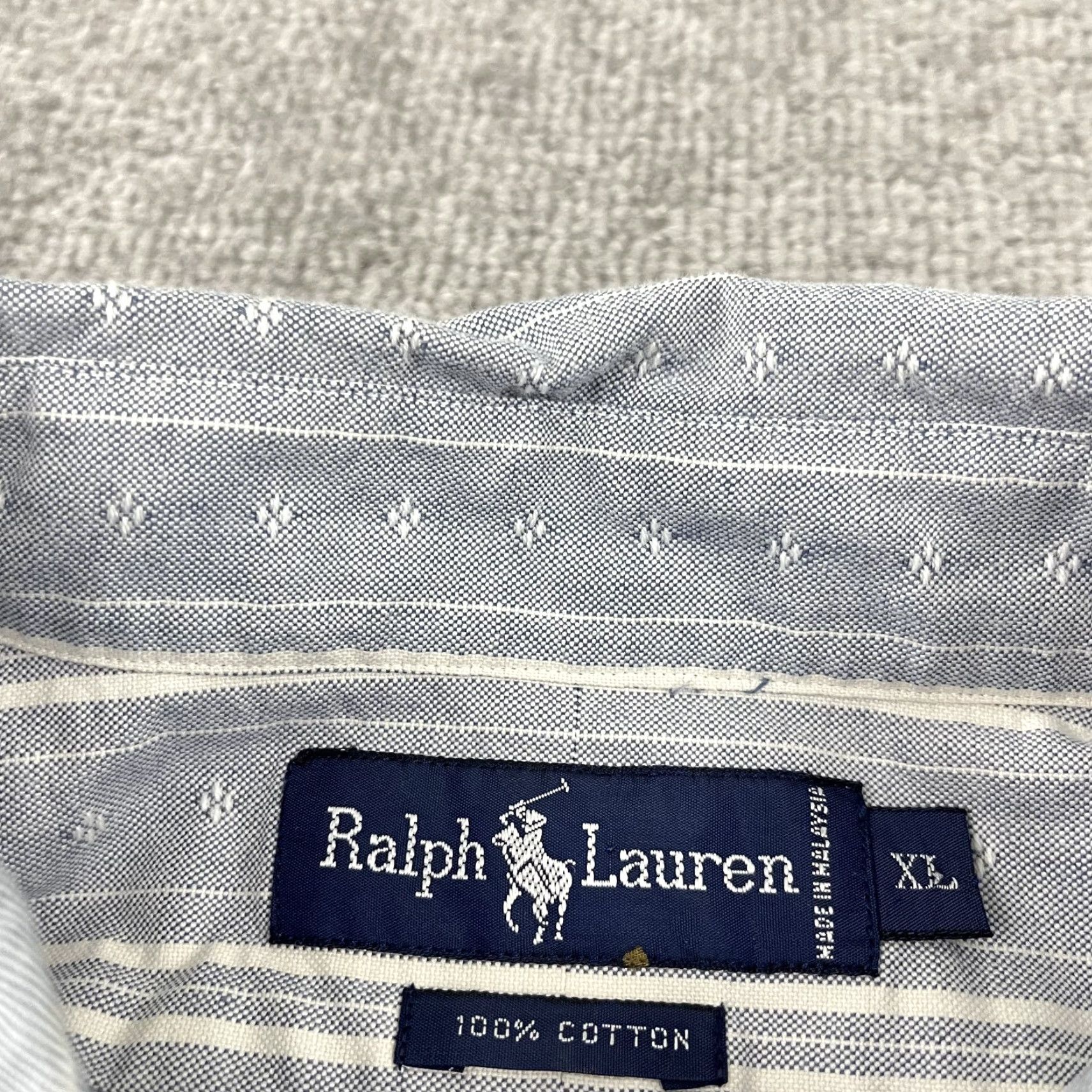 Ralph Lauren VTG Ralph Lauren Shirt Men XL Blue White Striped Button-Down Classic 90s Patterned Preshop? Size US XL / EU 56 / 4 - 3 Thumbnail